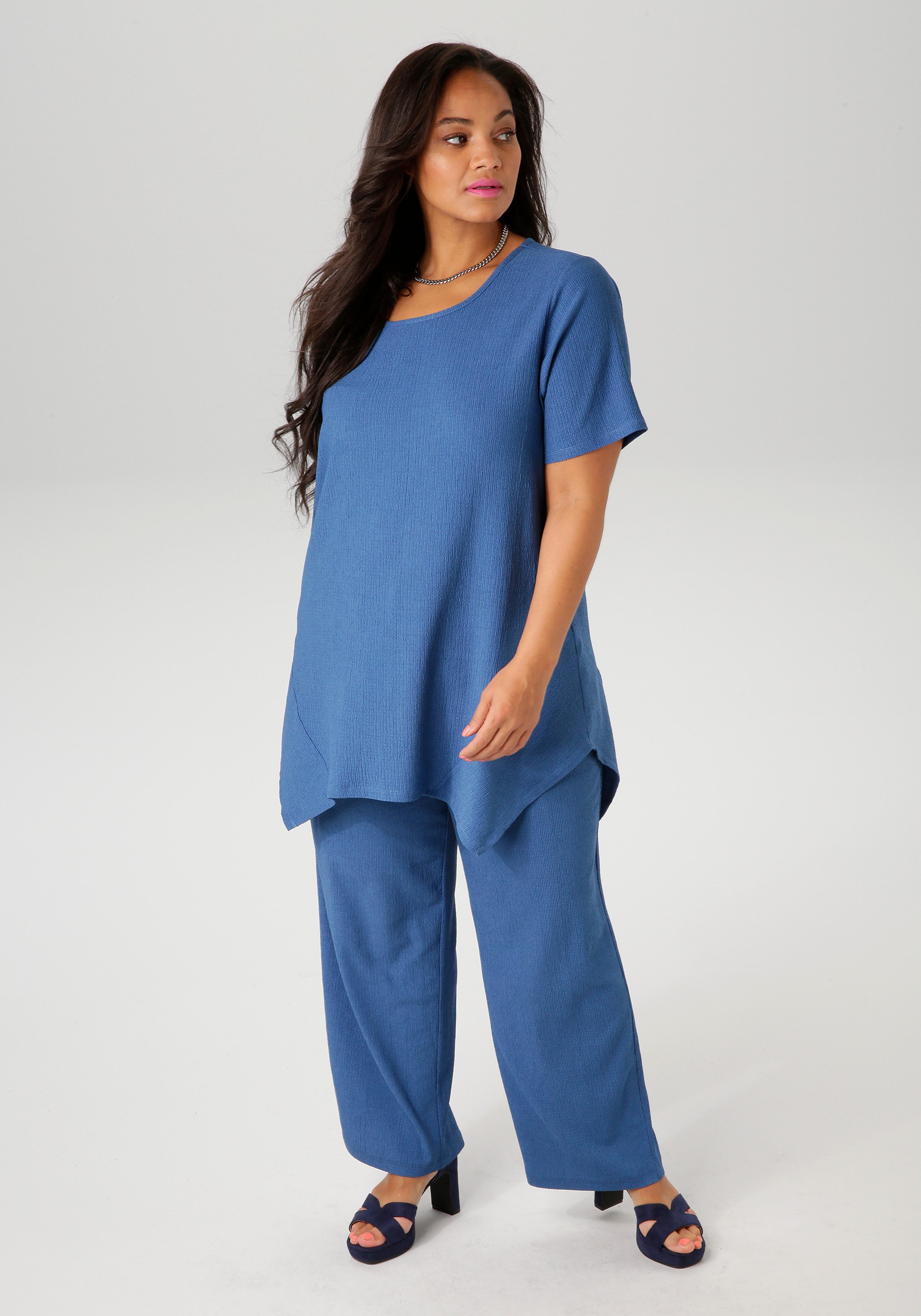 Aniston PLUS Shirt met subtiele streep-look structuur - nieuwe collectie