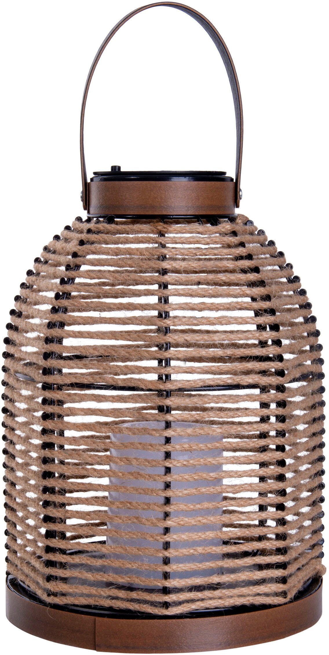 näve Ledsolarlamp Korbinian Snoerbekleding, handgreep, niet verlichte decoratieve kaars, h: 29 cm (1 stuk)