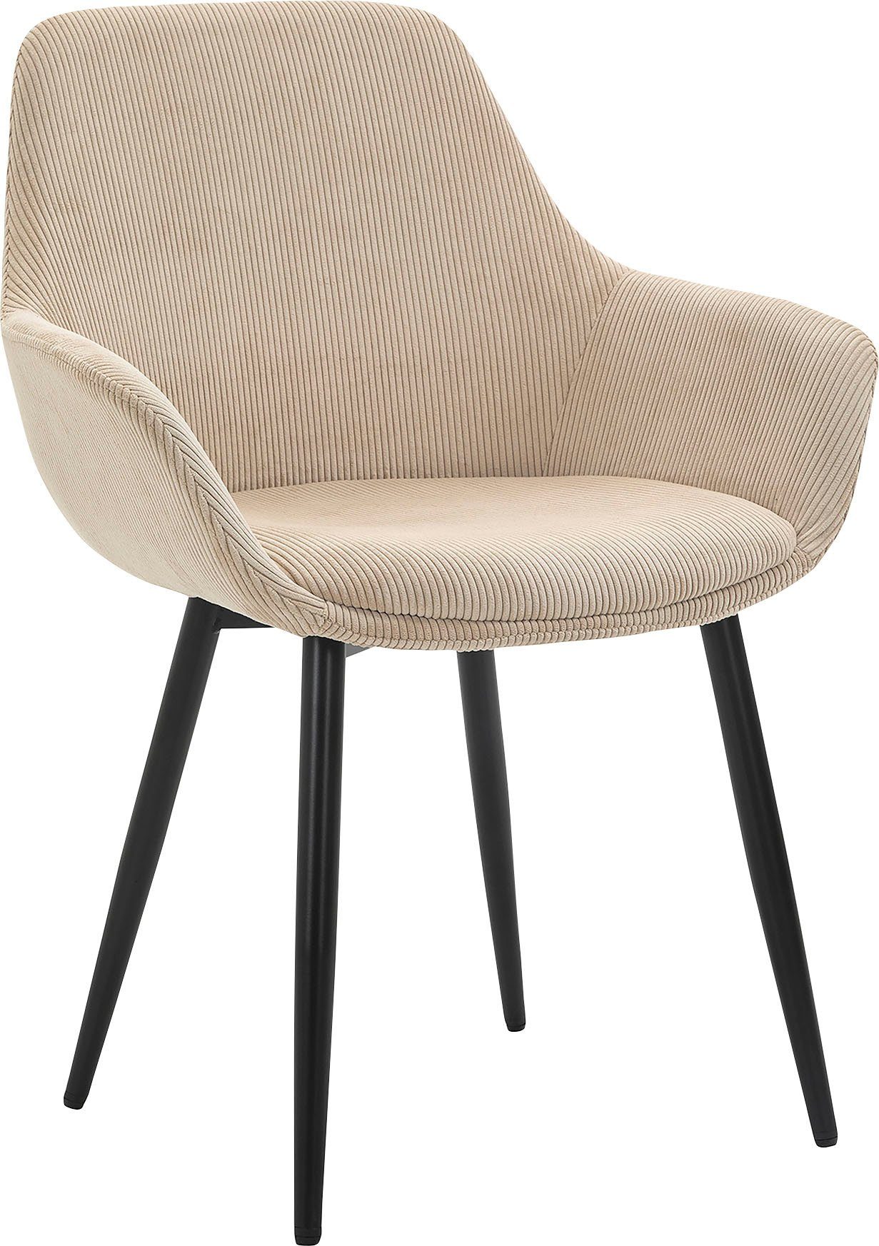 SalesFever Stoel met armleuningen Bekleding in corduroy-look (set, 2 stuks)