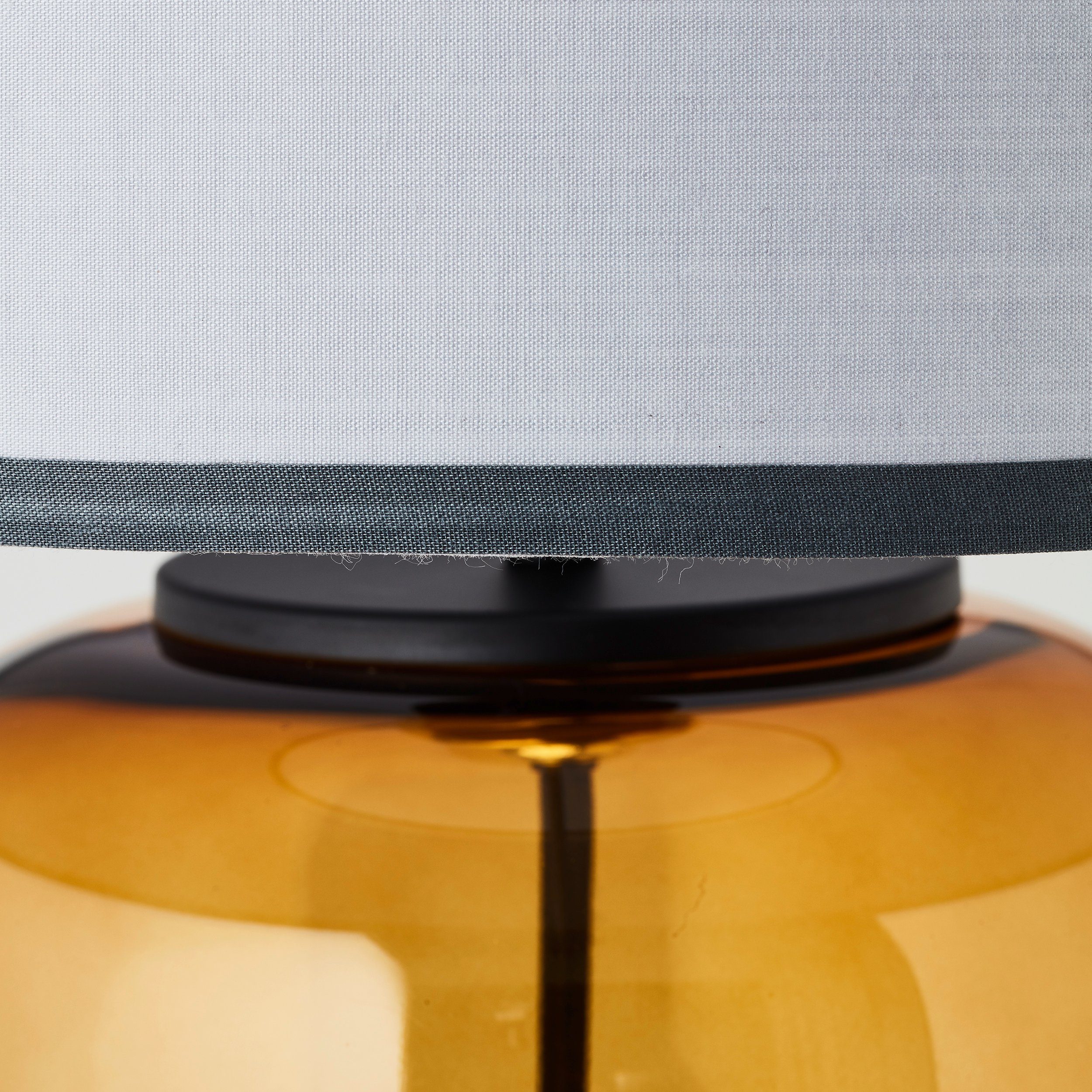 Brilliant Leuchten Tafellamp Hydra Ø 30 cm, E27, glas/textiel