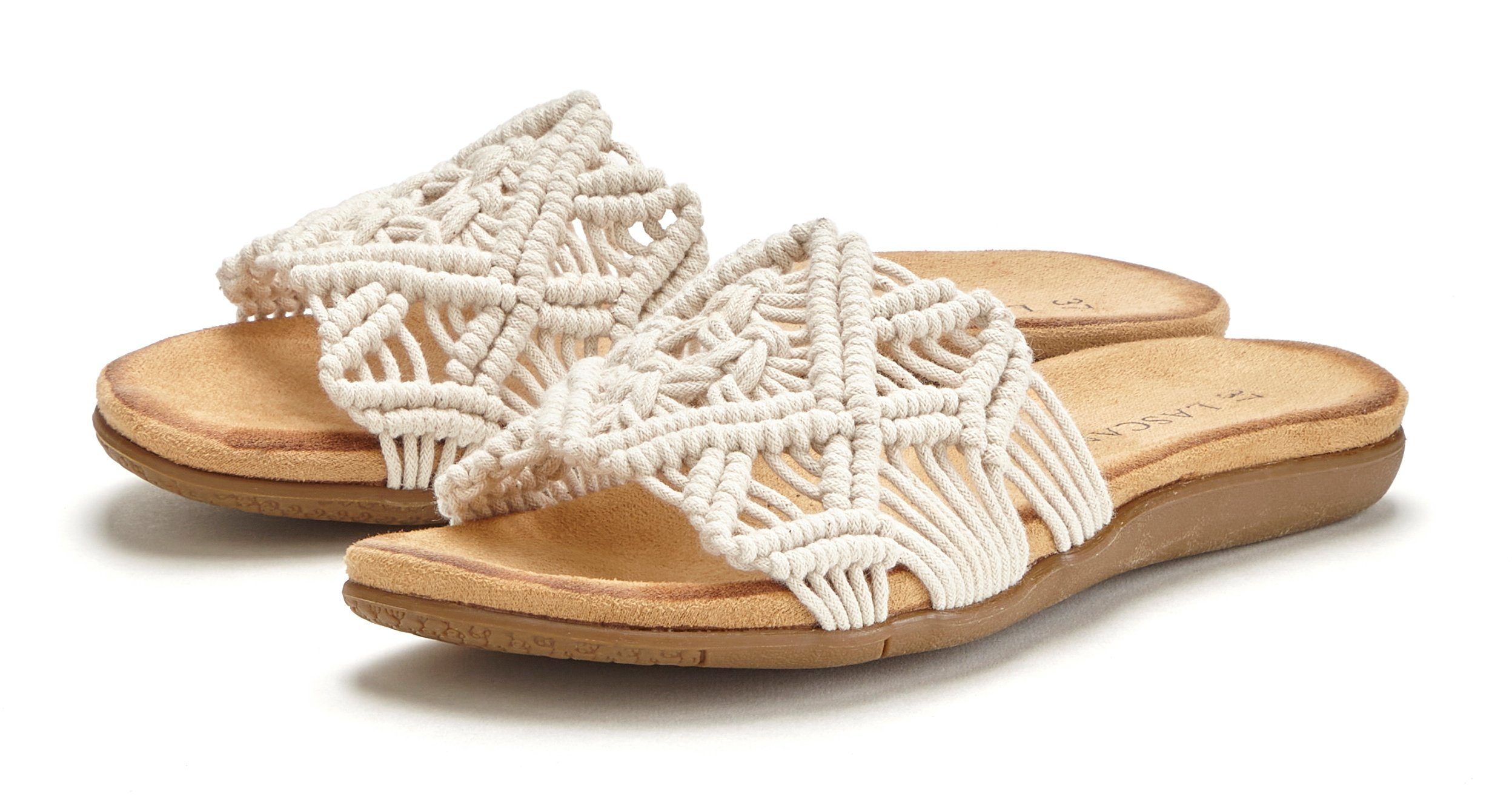 Lascana Slippers Mule, sandaal, open schoen met modieus haakpatroon VEGAN