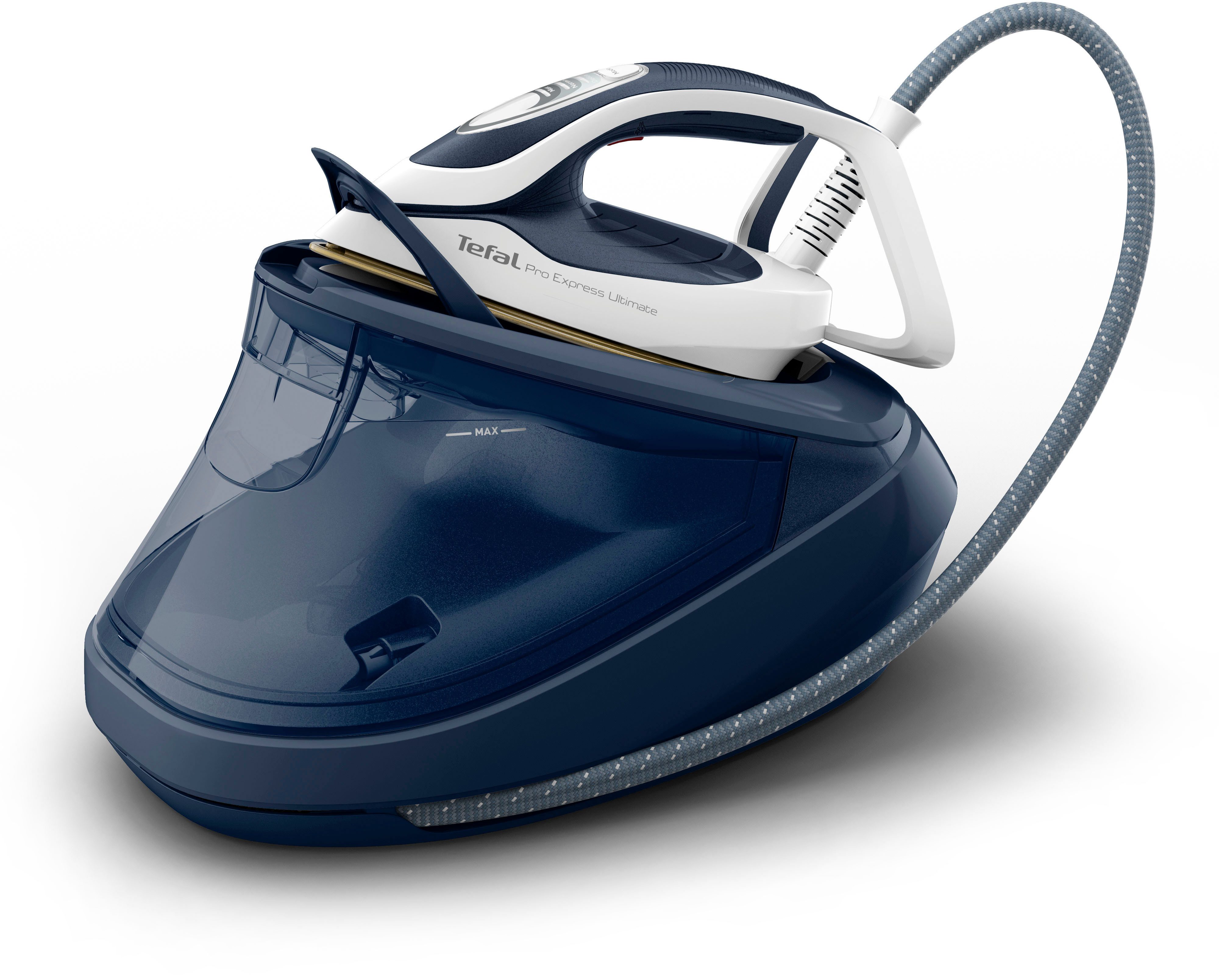 Tefal Stoomstrijkstation Pro Express Ultimate, 8-bar druk, afneembare kalkcollector, constante stoomafgifte 170 g/min., stoomstoot 590 g/min., gv9720