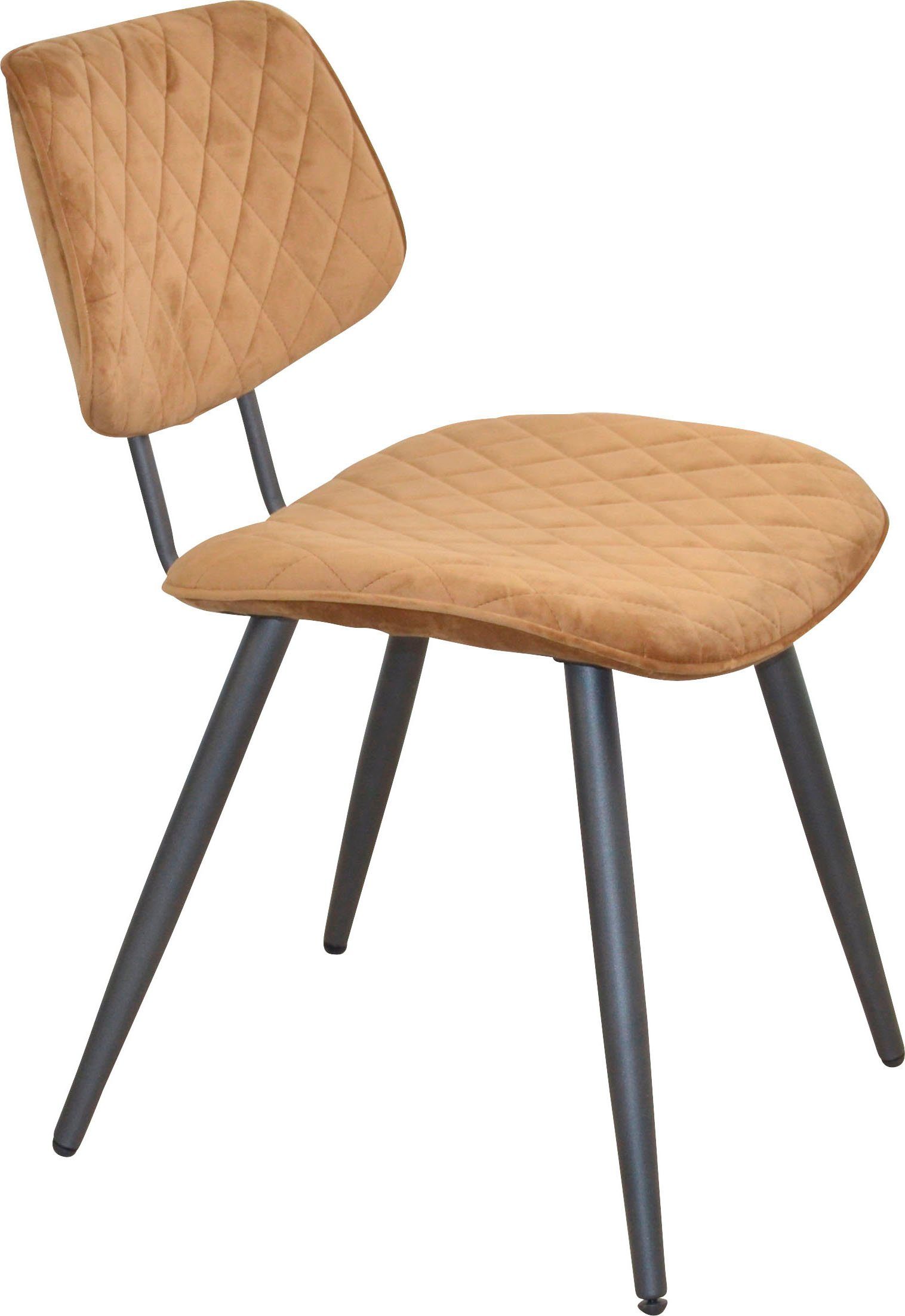 INOSIGN Stoel Frame van stalen buis, zitting en rugleuning gevuld met schuimstof (1 stuk) 4 poot stoelen bruin