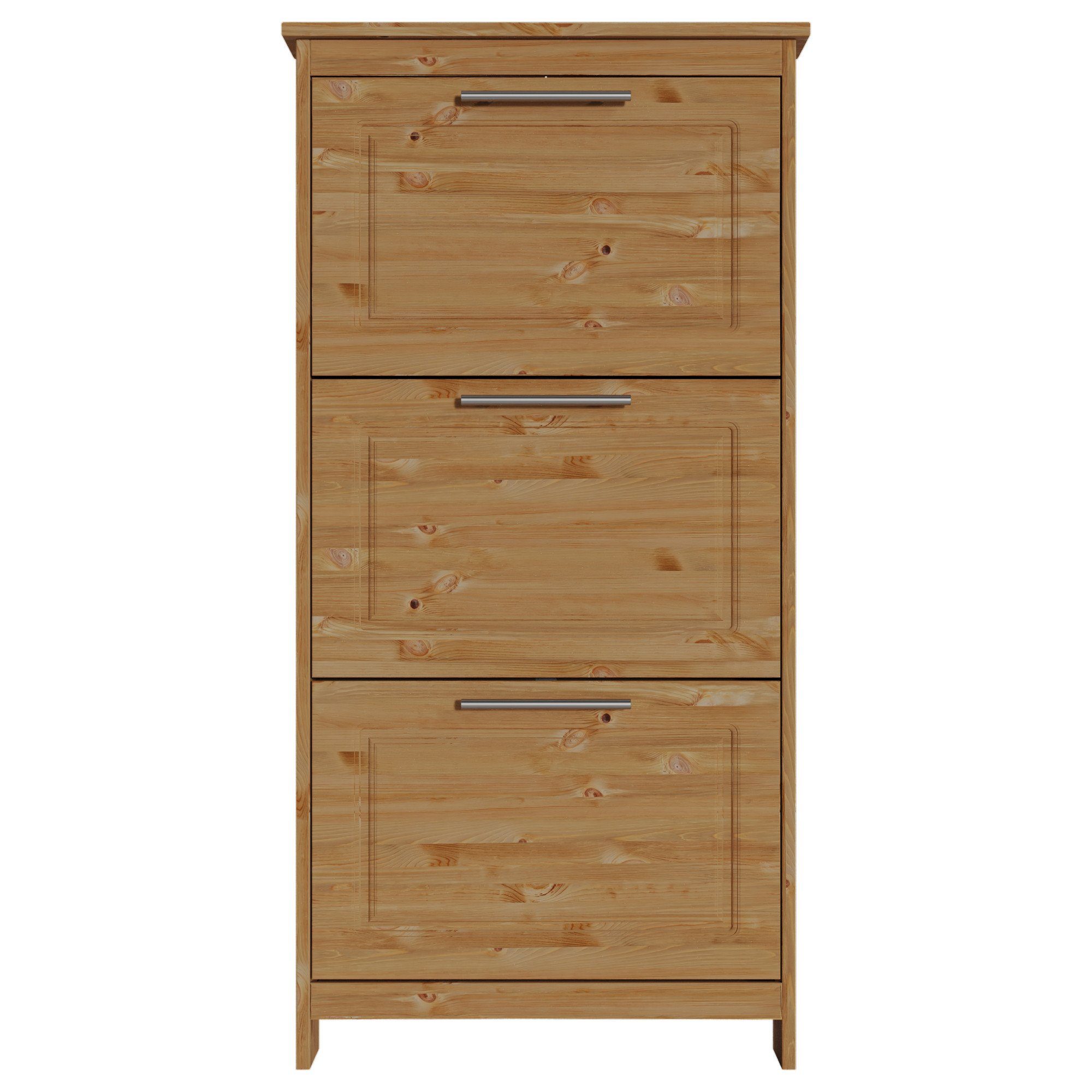 Home affaire Schoenenkast Lukas Gemaakt van massief grenen, decoratief gefreesd schoenenkasten beige