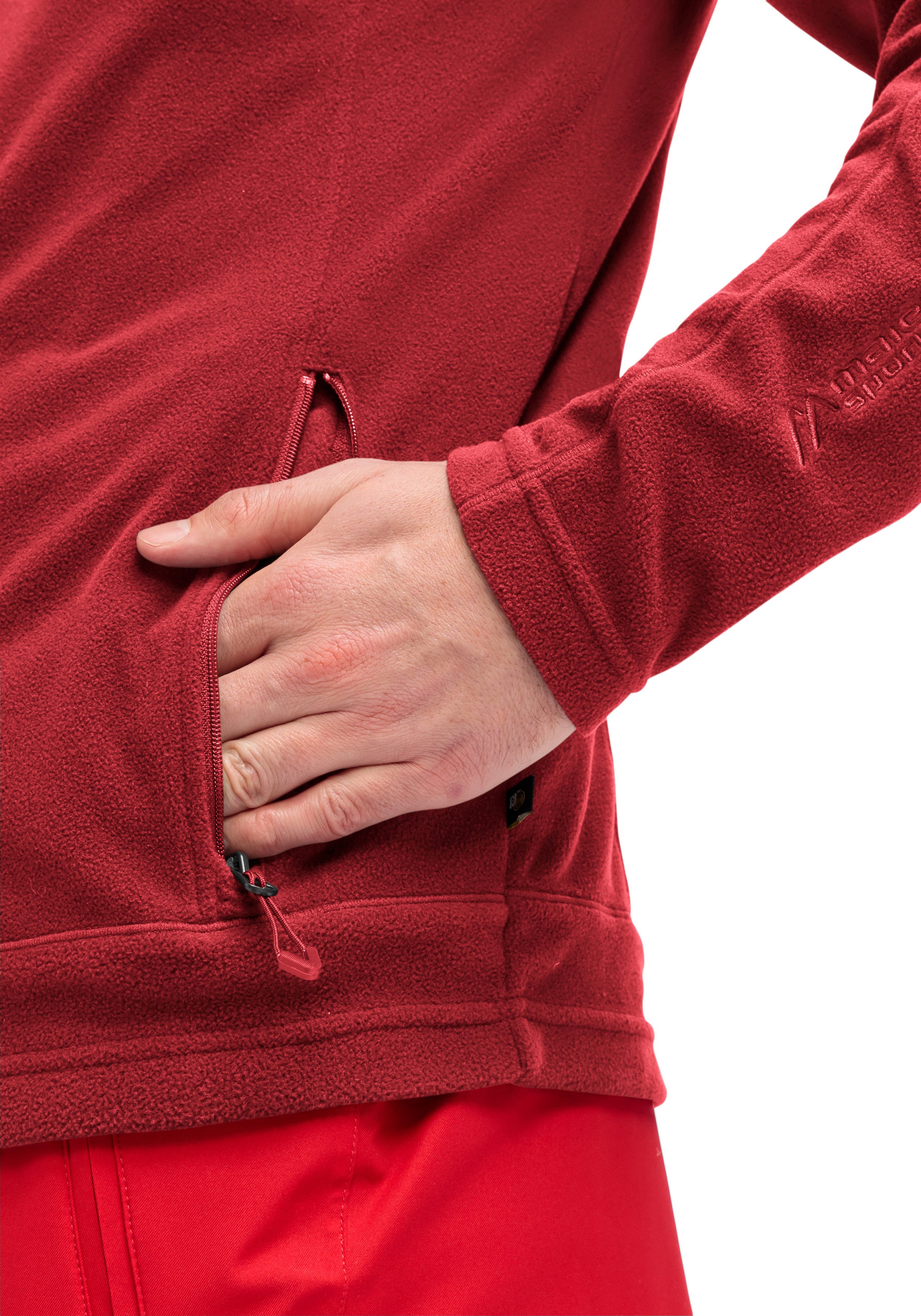 Maier Sports Fleecejack Dennis Jacket M Heren midlayer, onderhoudsvriendelijk fleece met 2 ritszakken