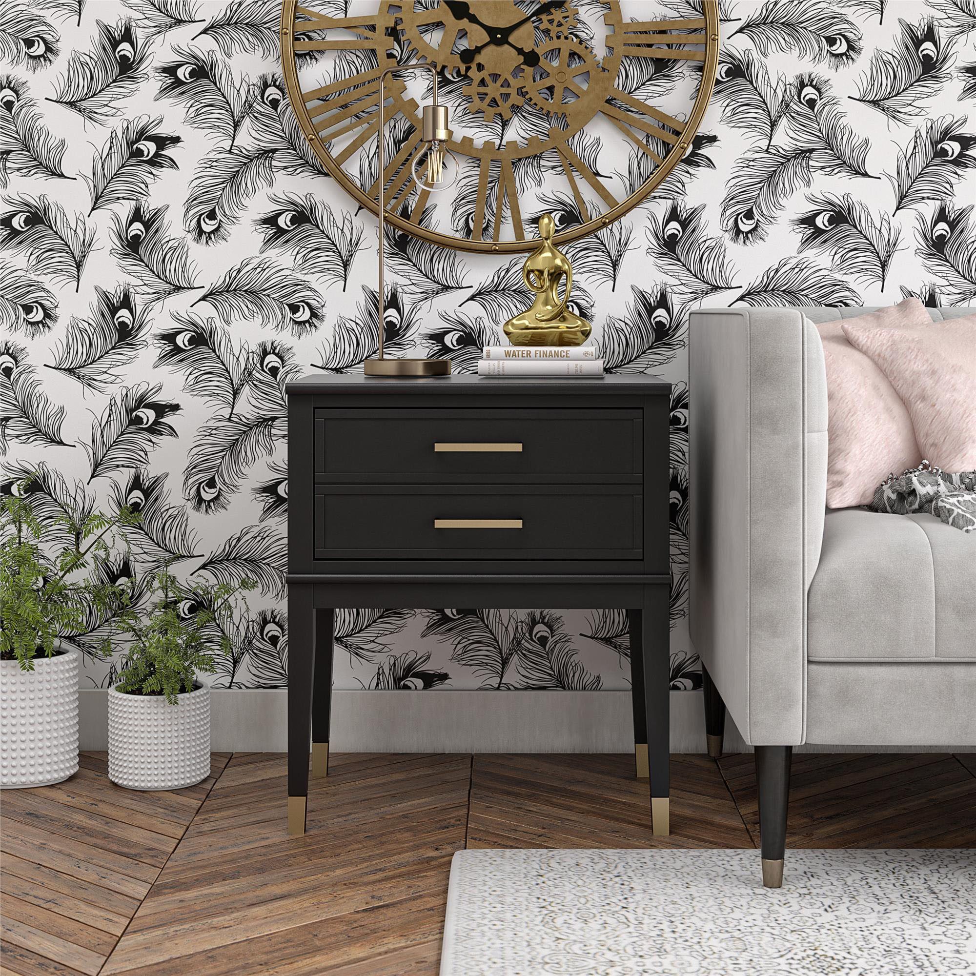 CosmoLiving by Cosmopolitan Bijzettafel Westerleigh 1 lade, van gemakkelijk te onderhouden mdf, poten van massief hout, hoogte 72 cm (1 stuk)