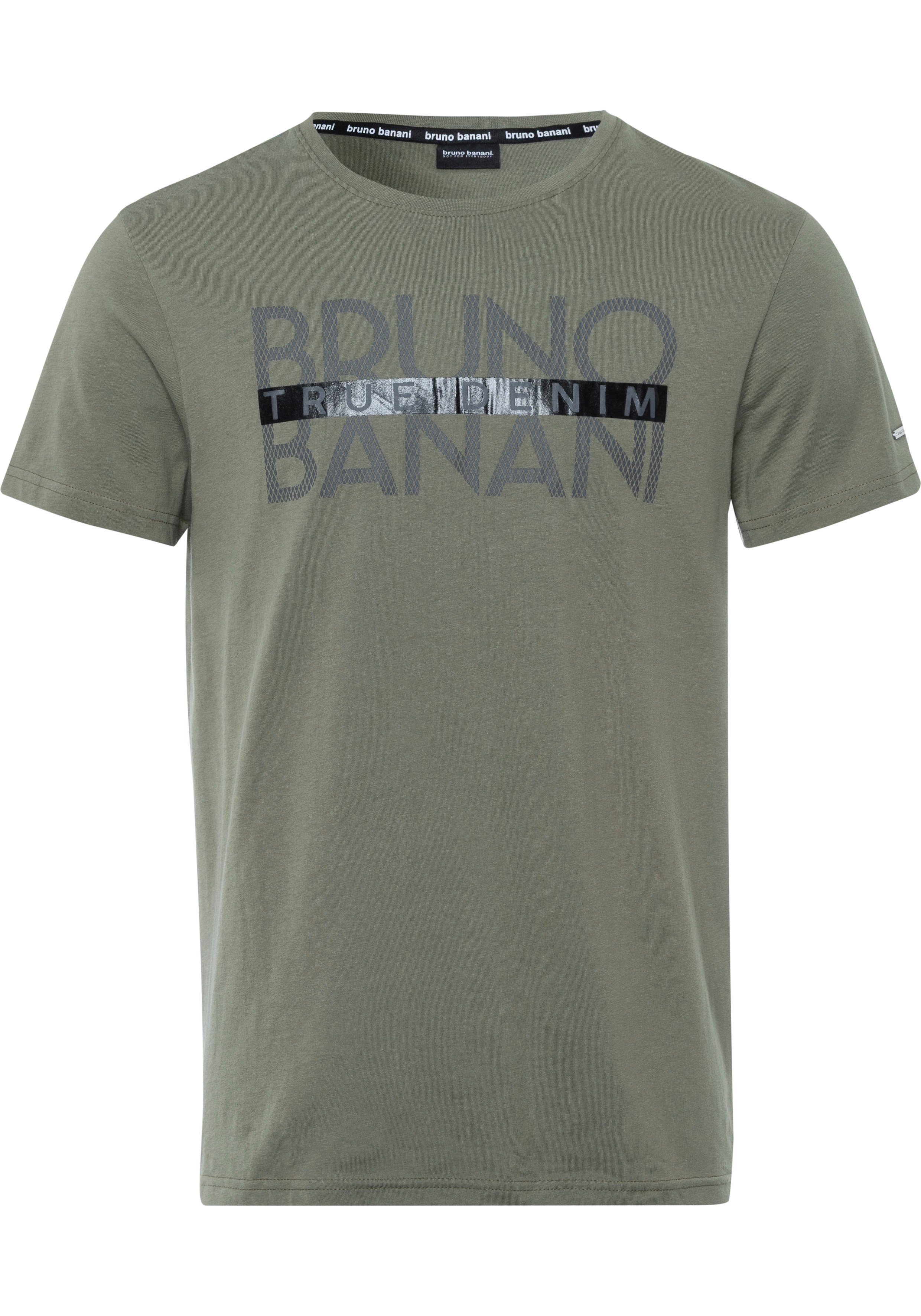 Bruno Banani T-shirt korte mouwen, smal gesneden, bedrukt, van katoen