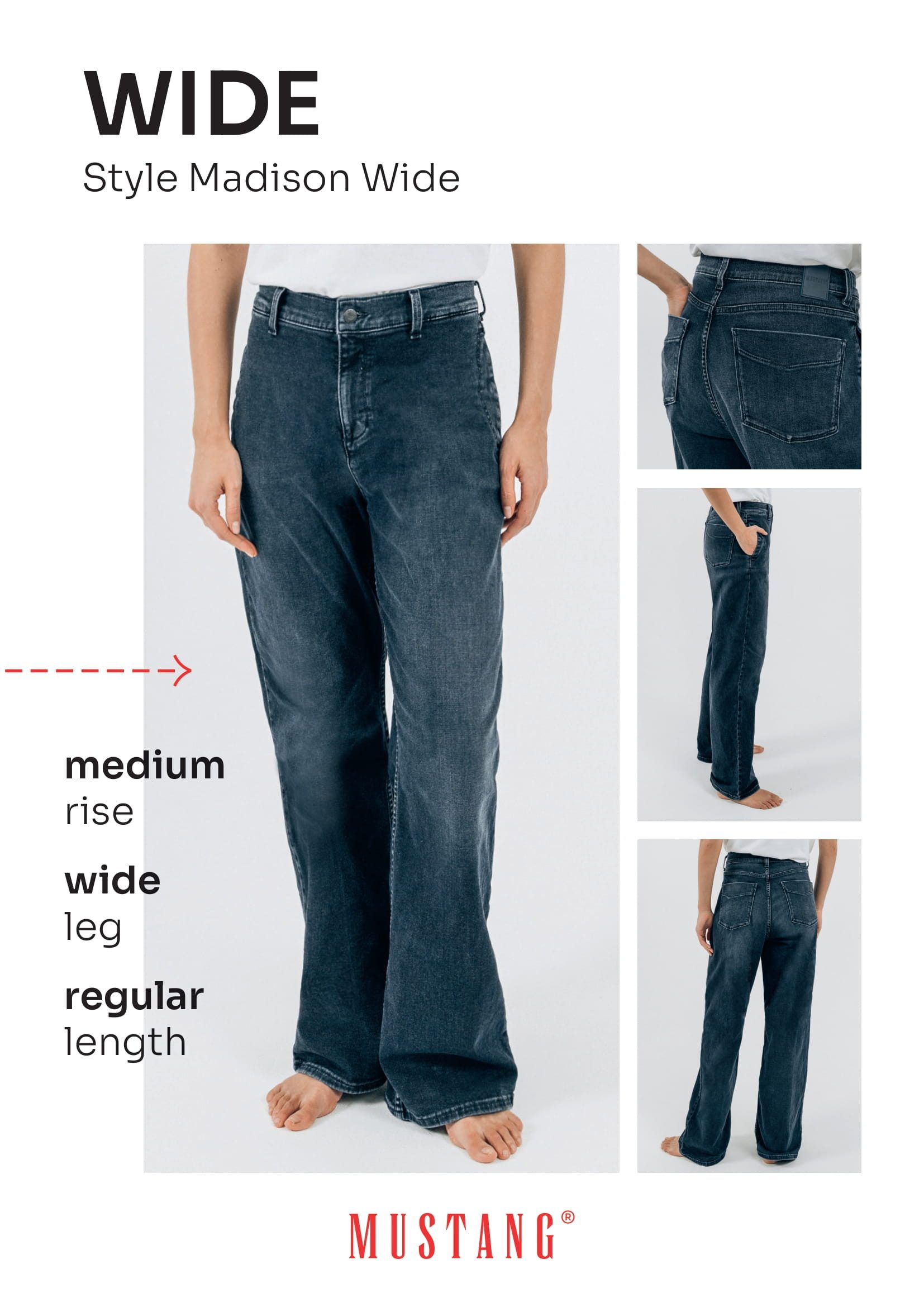MUSTANG Wijde jeans Madison Wide in five-pocketsstijl