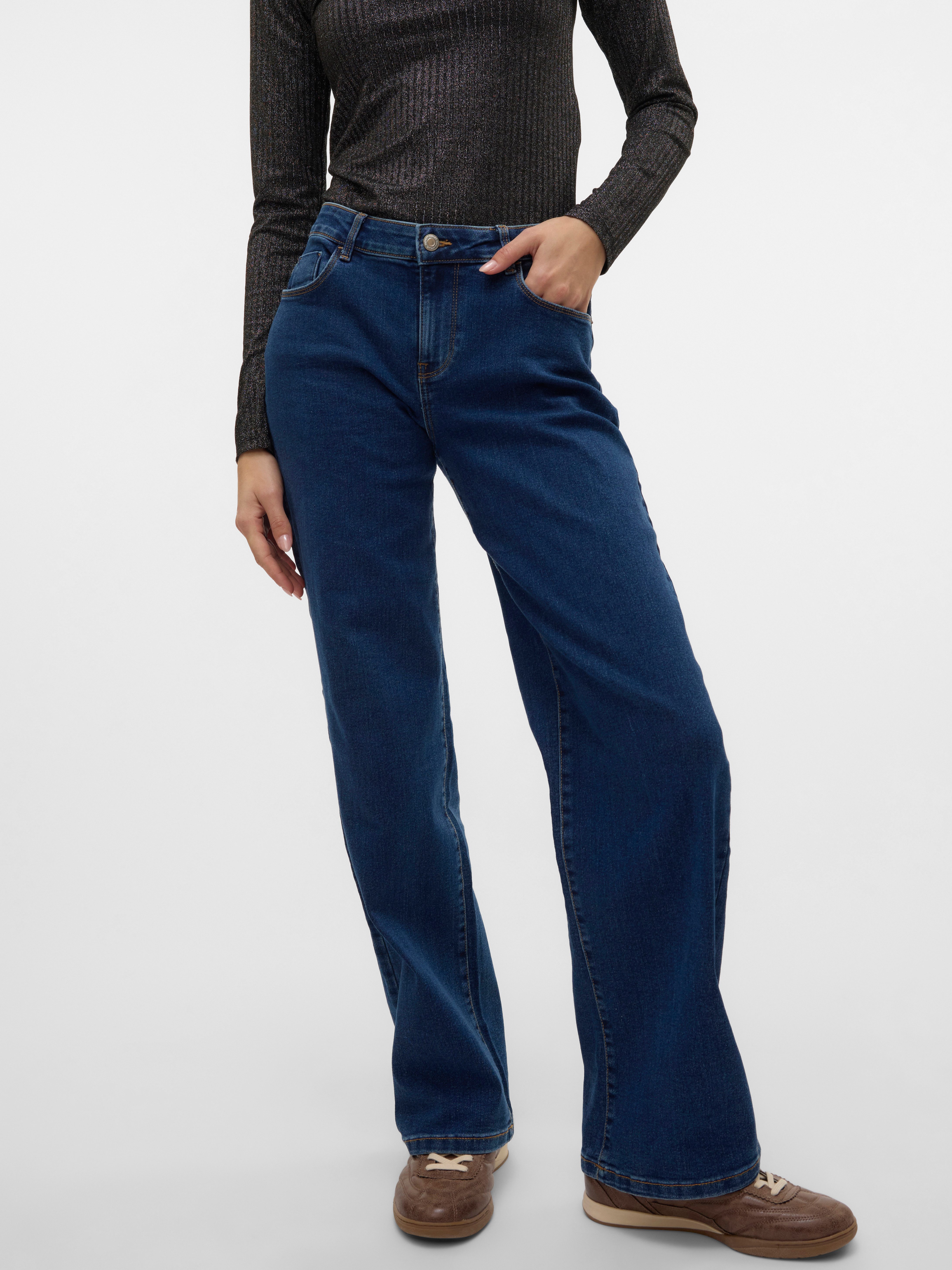 Vero Moda Wijde jeans VMELLY MR WIDE JEANS BLUE NOOS