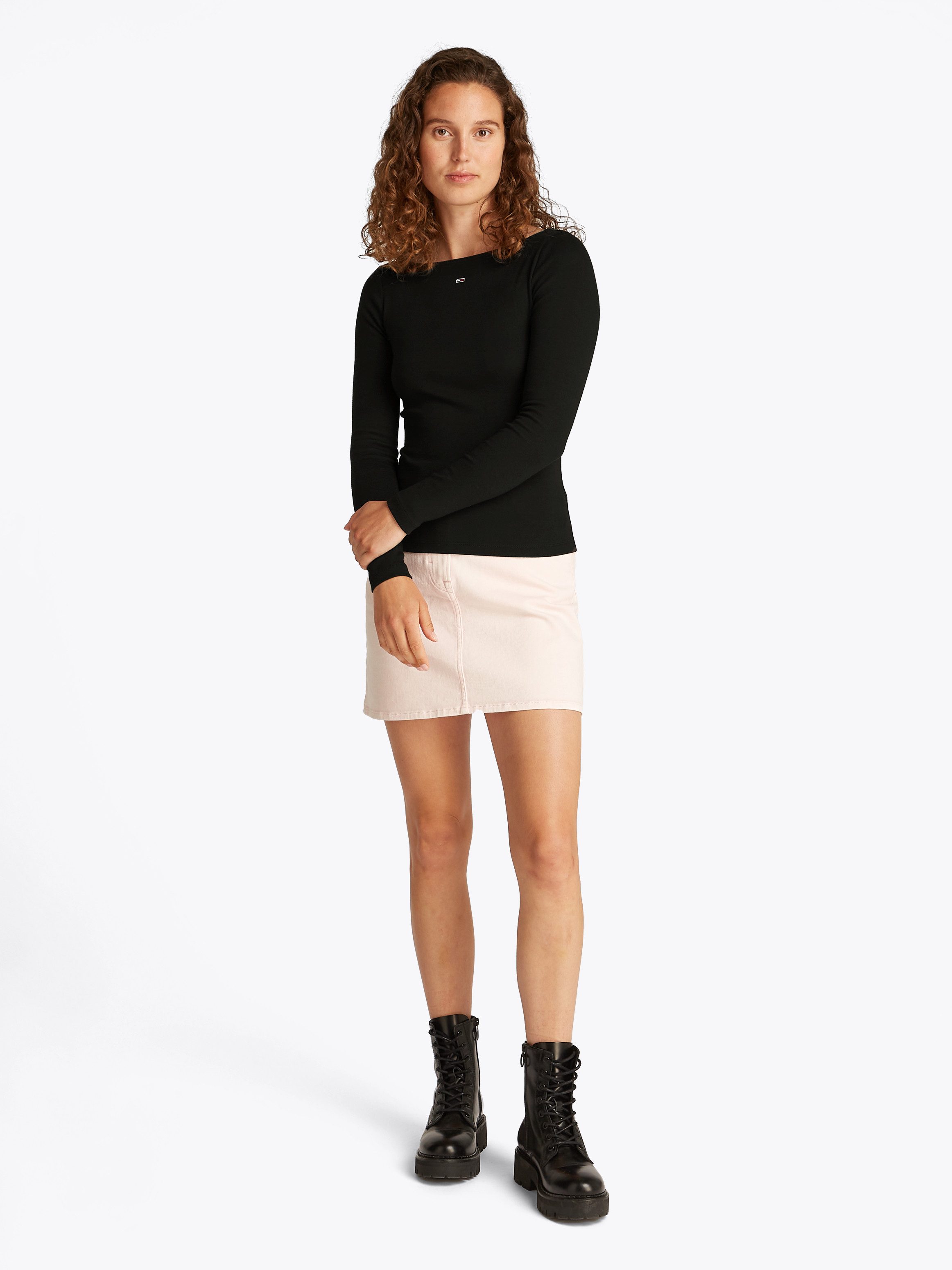 TOMMY JEANS Shirt met lange mouwen TJW BOAT NECK TOP LS