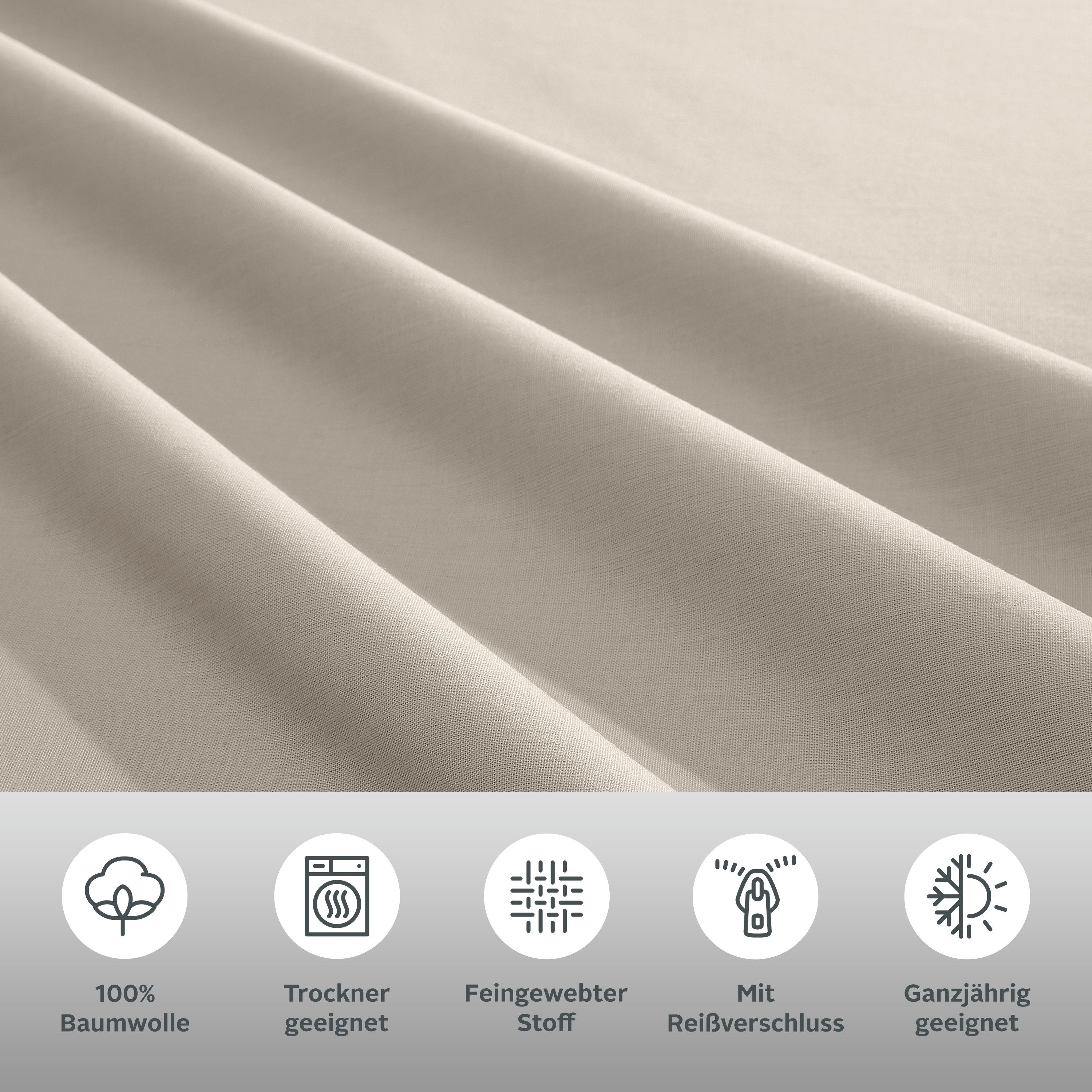 LeGer Home by Lena Gercke Beddengoed Nayara in maat 135x200 of 155x220 cm, dekbedovertrek met piping/paspel (2-delig)