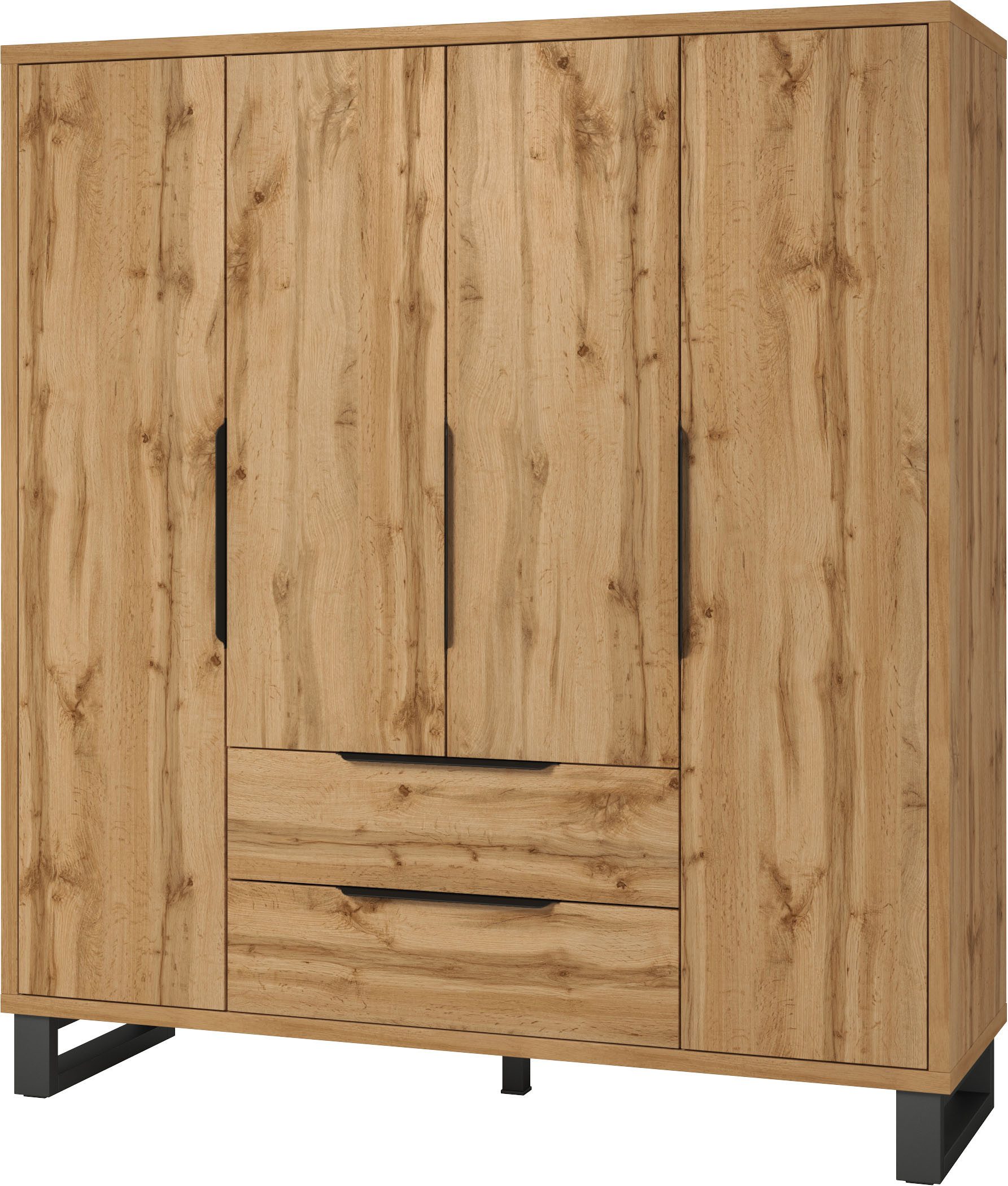 Home affaire Draaideurkast Bronne, breedte 191 cm, linnenkast inclusief binneninrichting