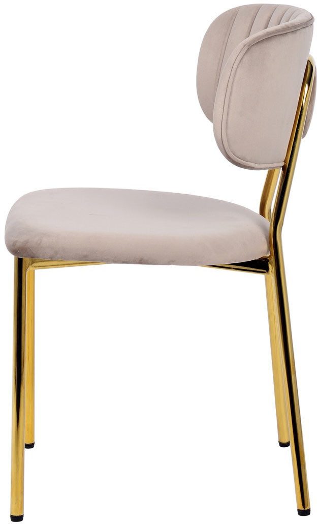 Kayoom Stoel Giselle 125 2-delige set, onderhoudsvriendelijke fluwelen bekleding met armleuningen, goudkleurige frame van roestvrij staal, fluwelen bekleding, decoratieve stiksels (set, 2 stuks)
