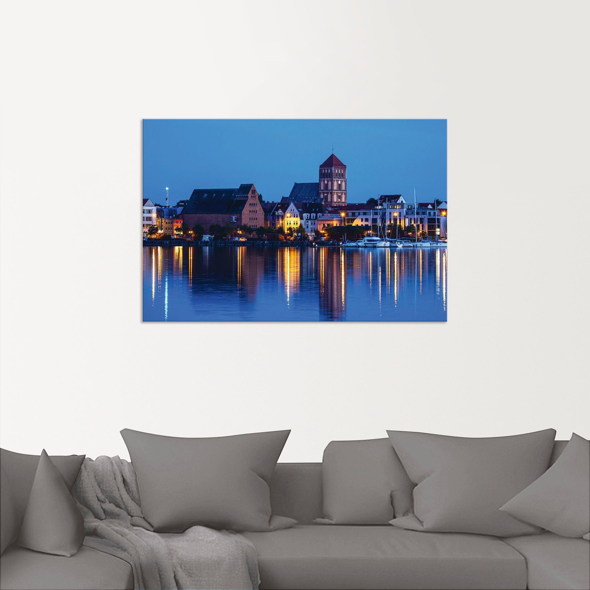 Artland Artprint Blick über Warnow auf Rostock II in vele afmetingen & productsoorten - artprint van aluminium / artprint voor buiten, artprint op linnen, poster, muursticker / wan