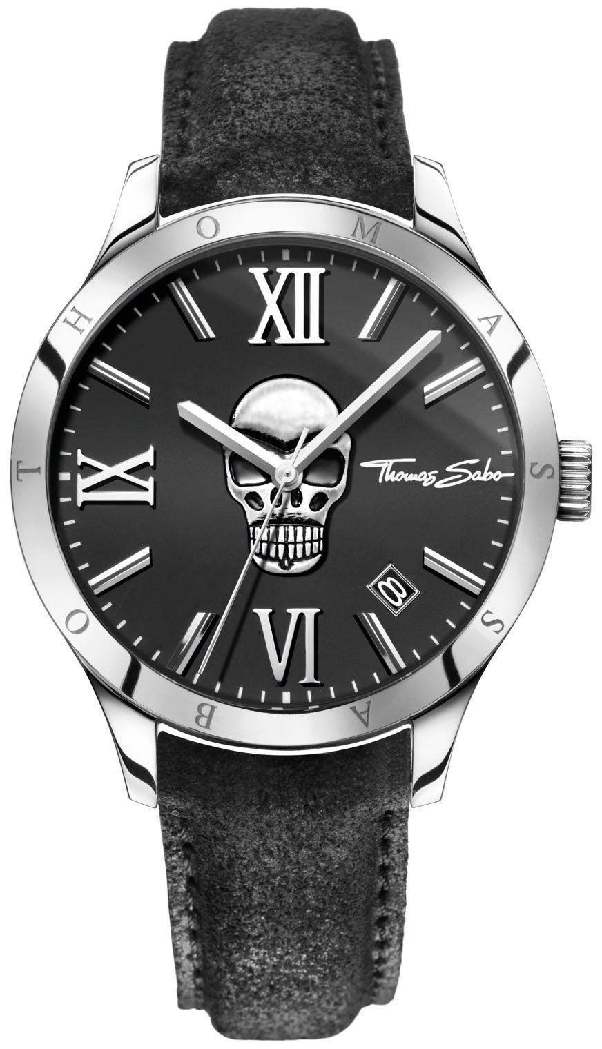 THOMAS SABO Kwartshorloge REBEL ICON Horloge, herenhorloge, datum, mineraalglas met saffiercoating