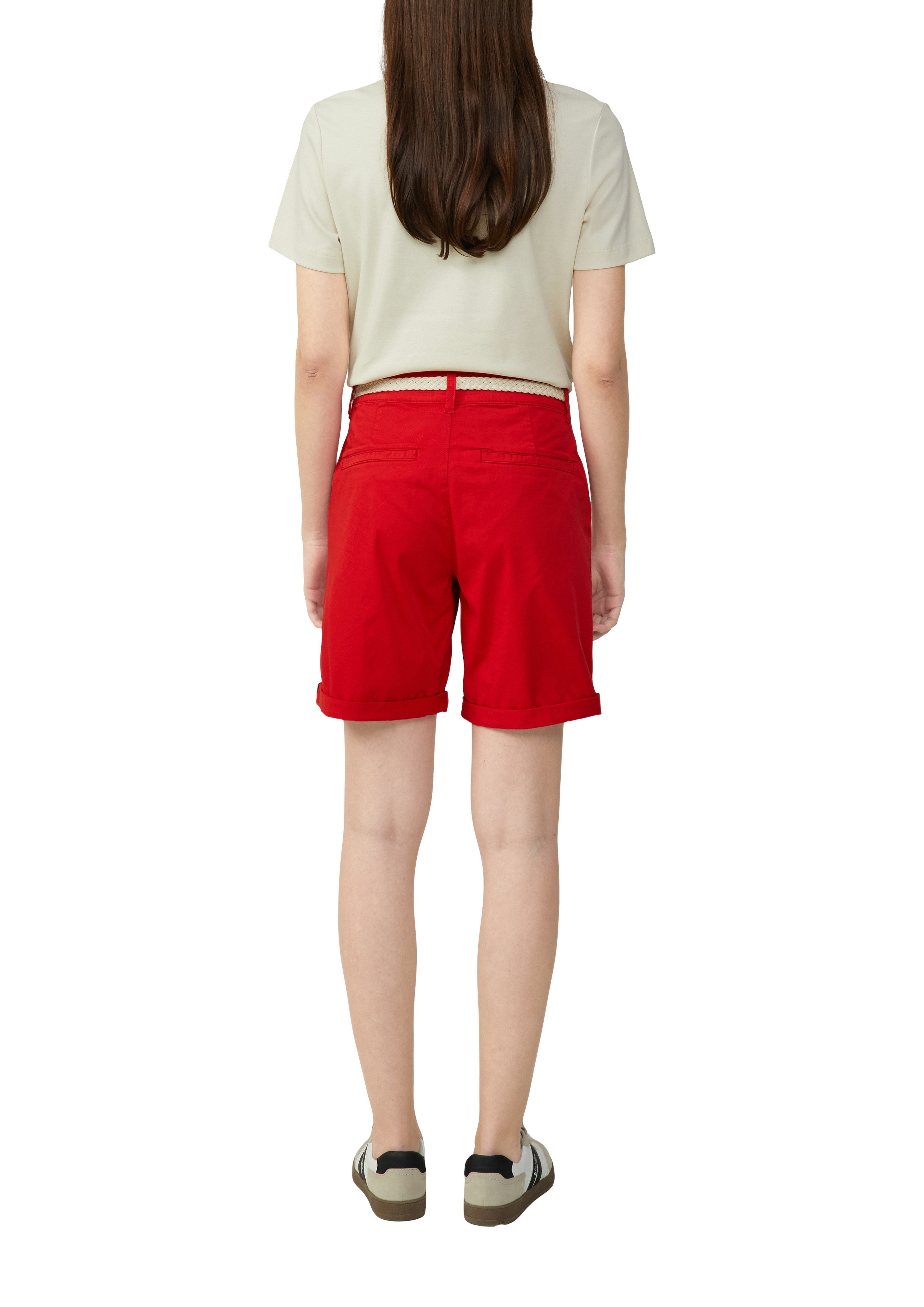 s.Oliver Chino-short met gevlochten riem