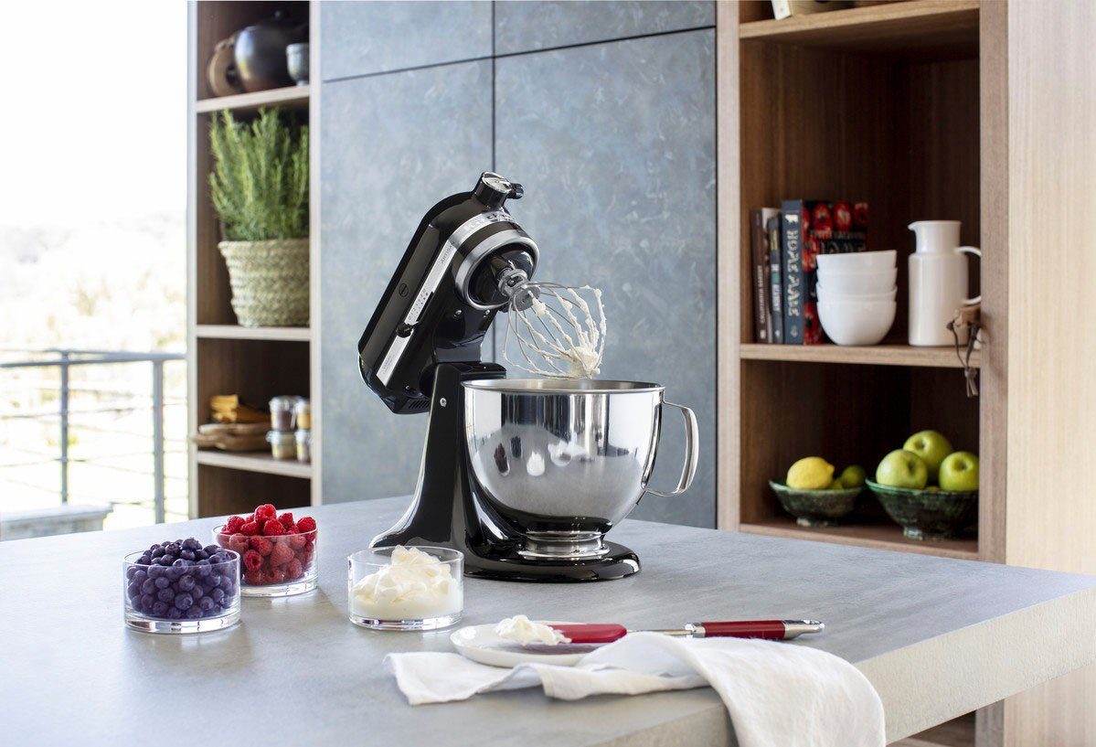 KitchenAid Keukenmachine 5KSM125EOB met gratis glazen kom + 3 pastavoorstukken