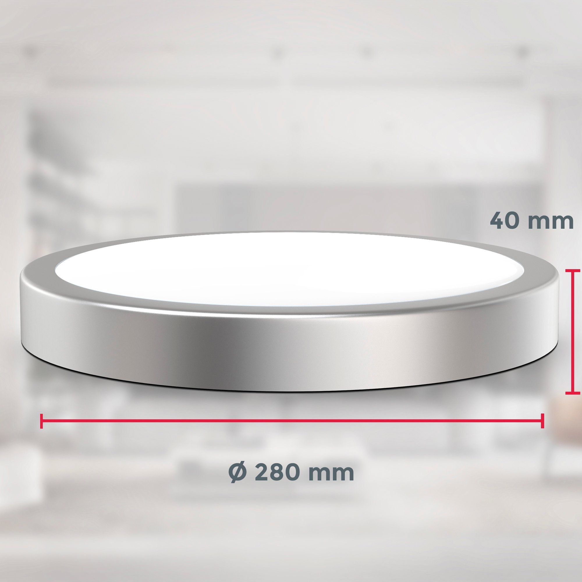 B.K.Licht Led-plafondlamp BK_DL1519 LED plafondlamp, Ø28cm, 4000K neutraal wit licht (1 stuk)