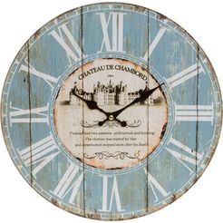myflair moebel  accessoires wandklok "schloss" rond, oe 33,8 cm, romeinse cijfers, vintage-look, decoratief in keuken  woonkamer (1-delig) blauw