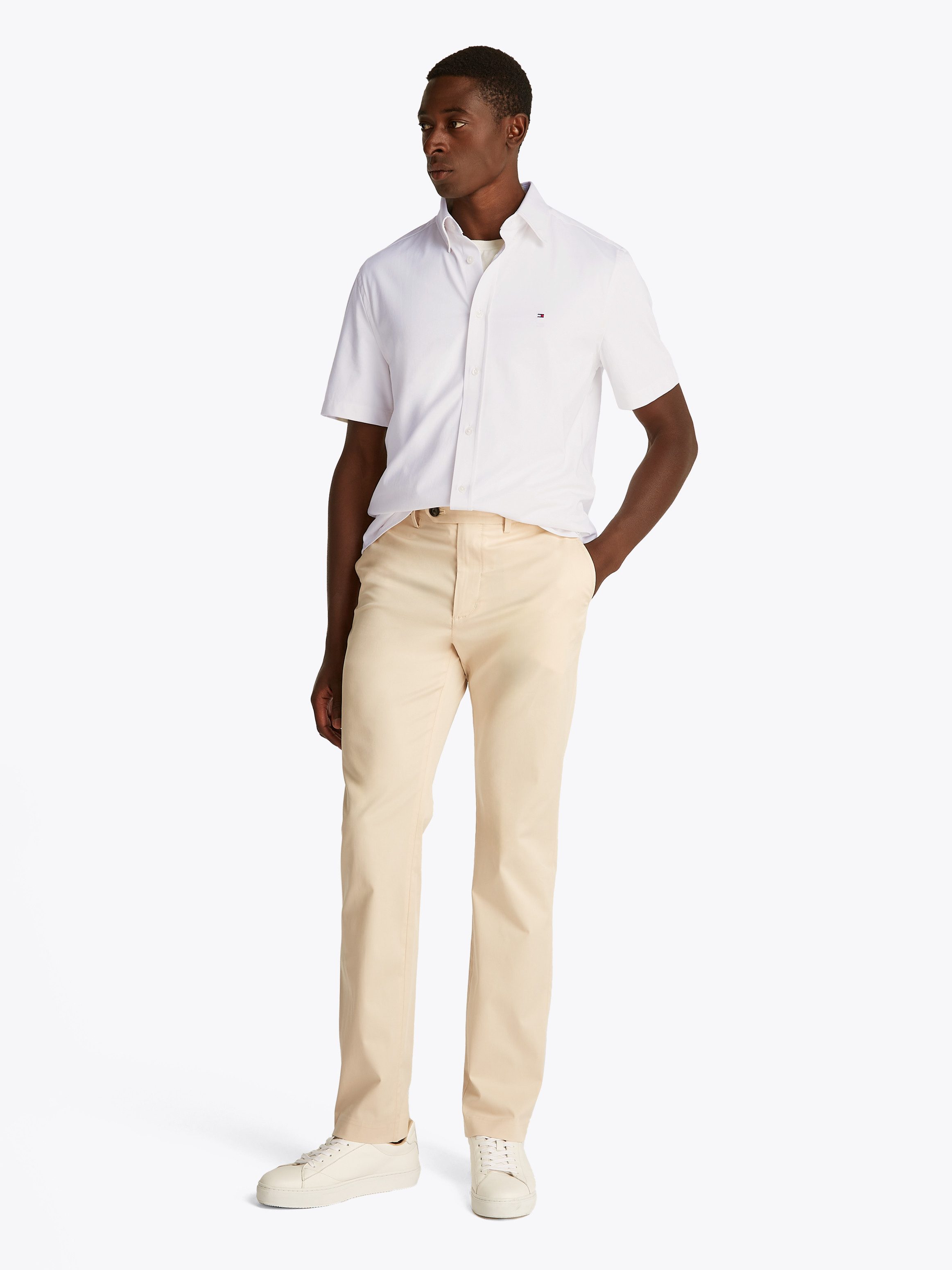 Tommy Hilfiger Overhemd met korte mouwen PERFORMANCE KNIT SOLID SS SHIRT