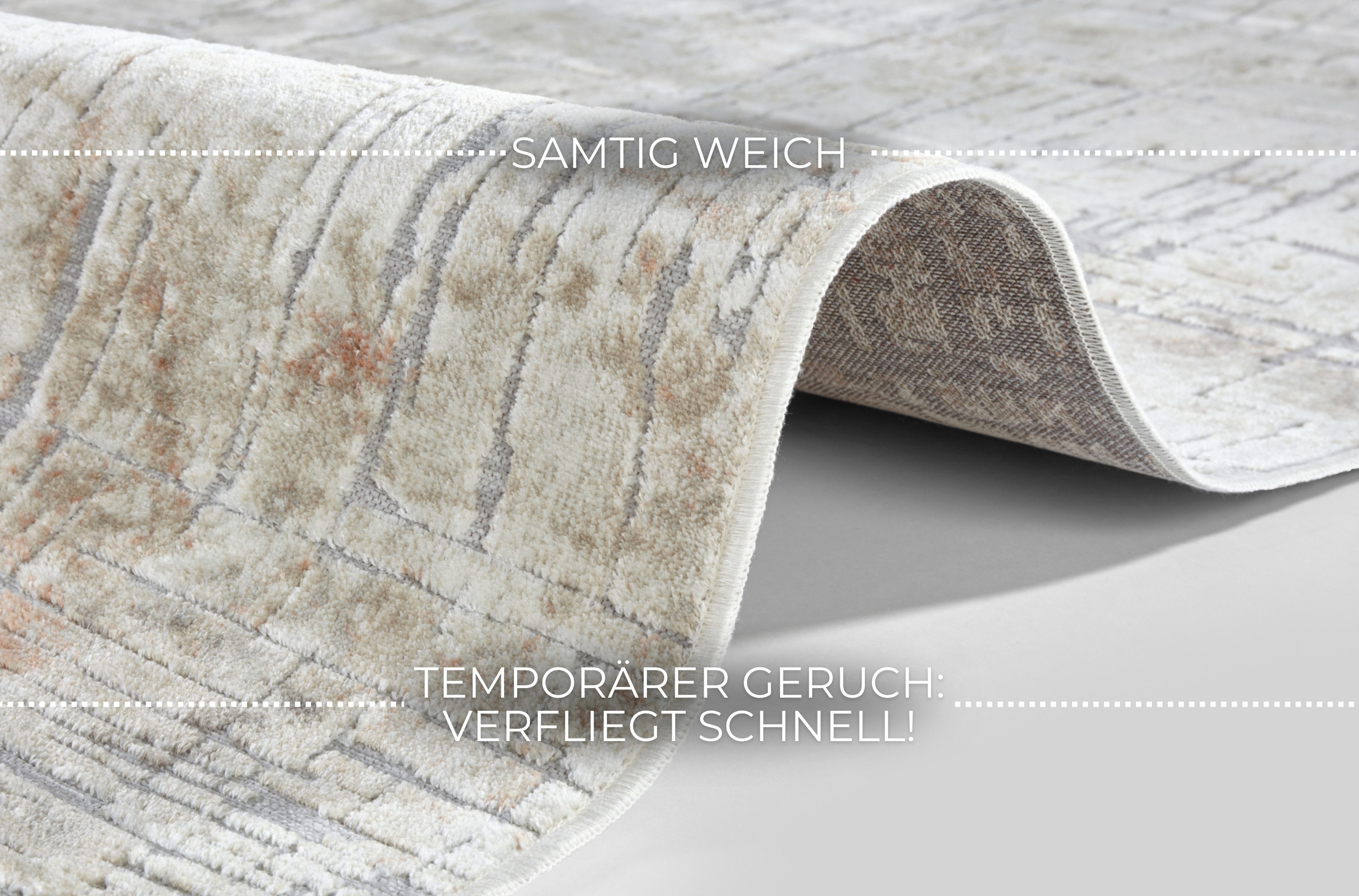 ELLE DECORATION Design-vloerkleed Chameis Viscose, vintage-look, zijde look, woonkamer, slaapkamer, vloerkleed