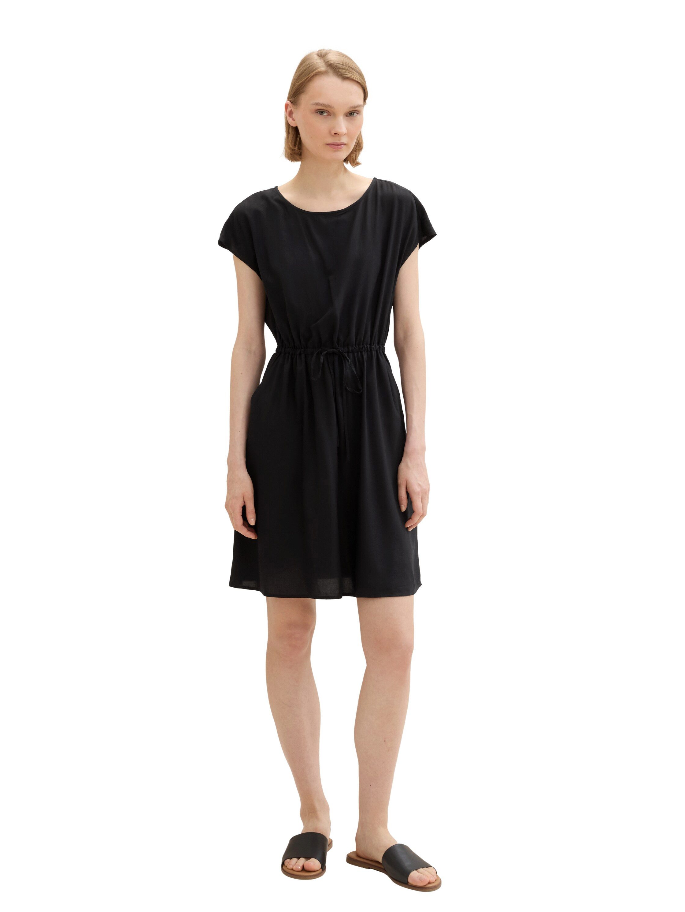 Tom Tailor Denim Gedessineerde jurk in midi-look en met insteekzakken