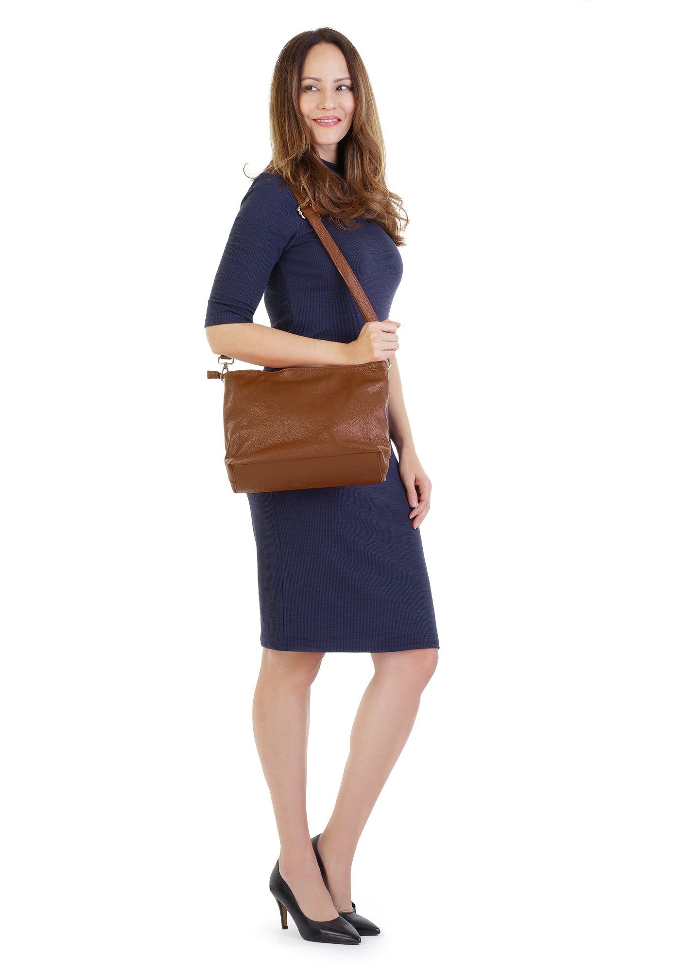 Samantha Look Schoudertas echt leer, made in italy