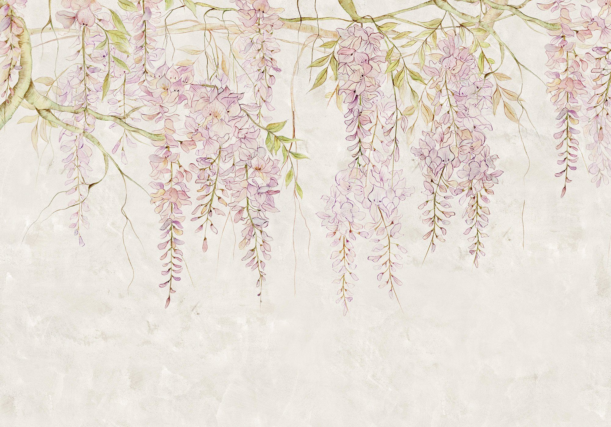 Komar Vliesbehang Digitale print vlies - Wisteria - Afmeting 400 x 280 cm (1 stuk) zelfklevend behang multicolor