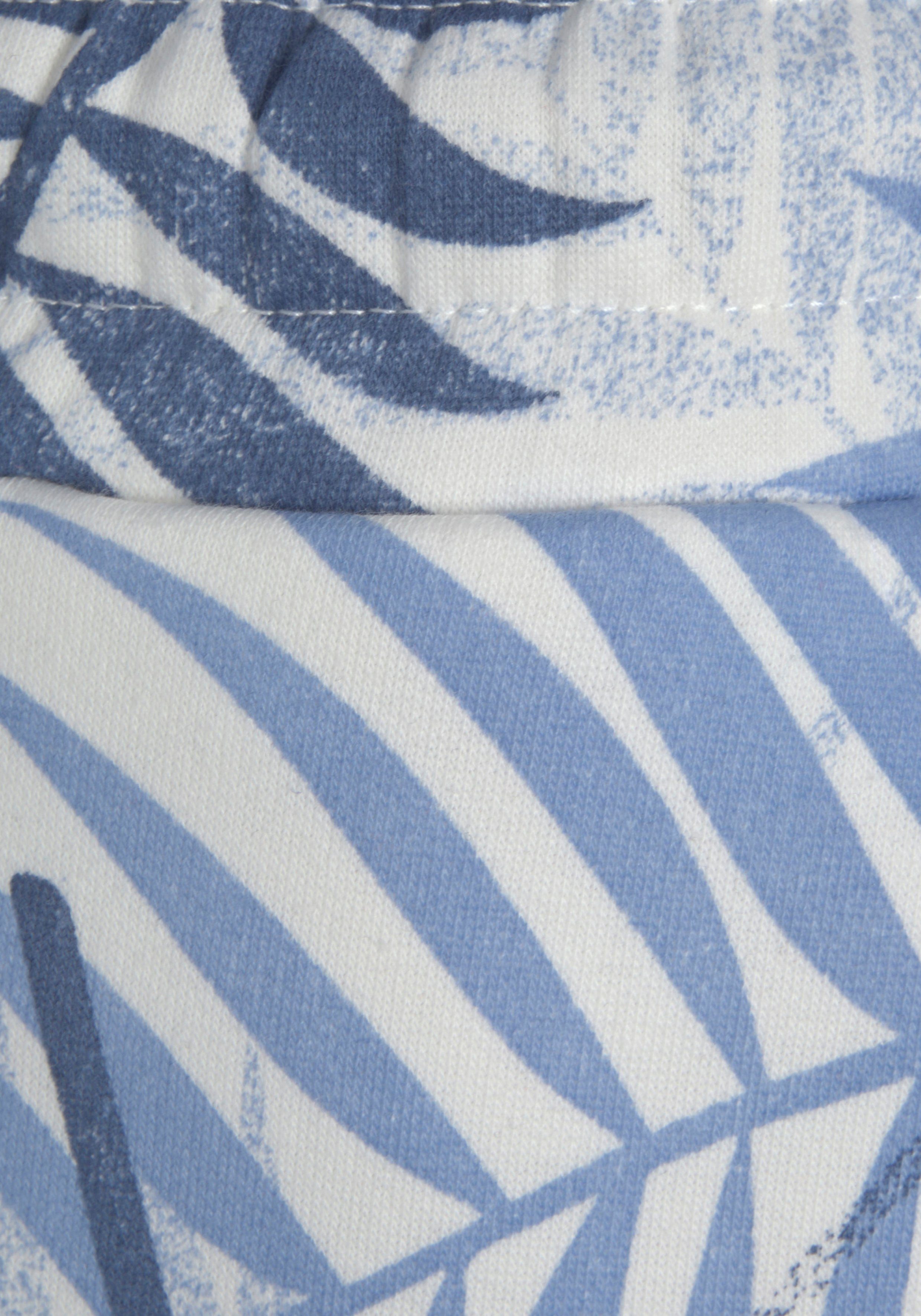 Lascana Sweatshort -lounge shorts Loungebroek met mooie allover-bladerenprint loungewear (1-delig)