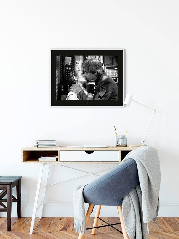 Komar Wanddecoratie Star Wars Classic Leia Han Kiss aandeel Wanddecoratie voor de kinderkamer - zonder lijst (1 stuk)
