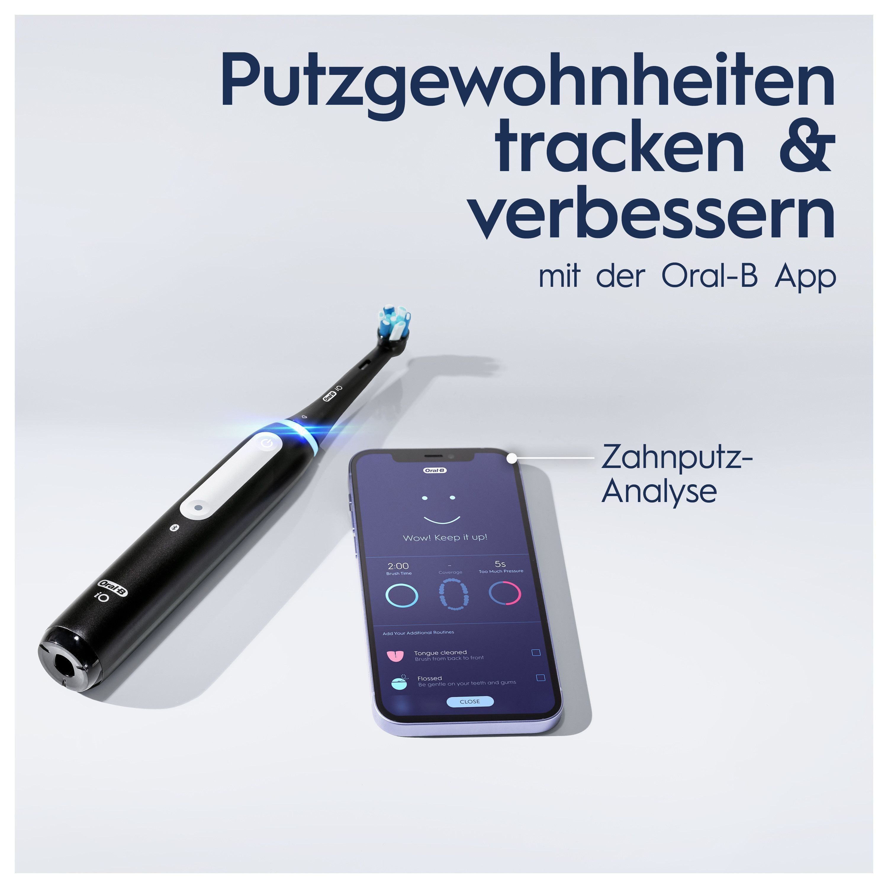 Oral B Elektrische tandenborstel IO 4 met magnet technologie, 4 reinigingsstanden, reisetui