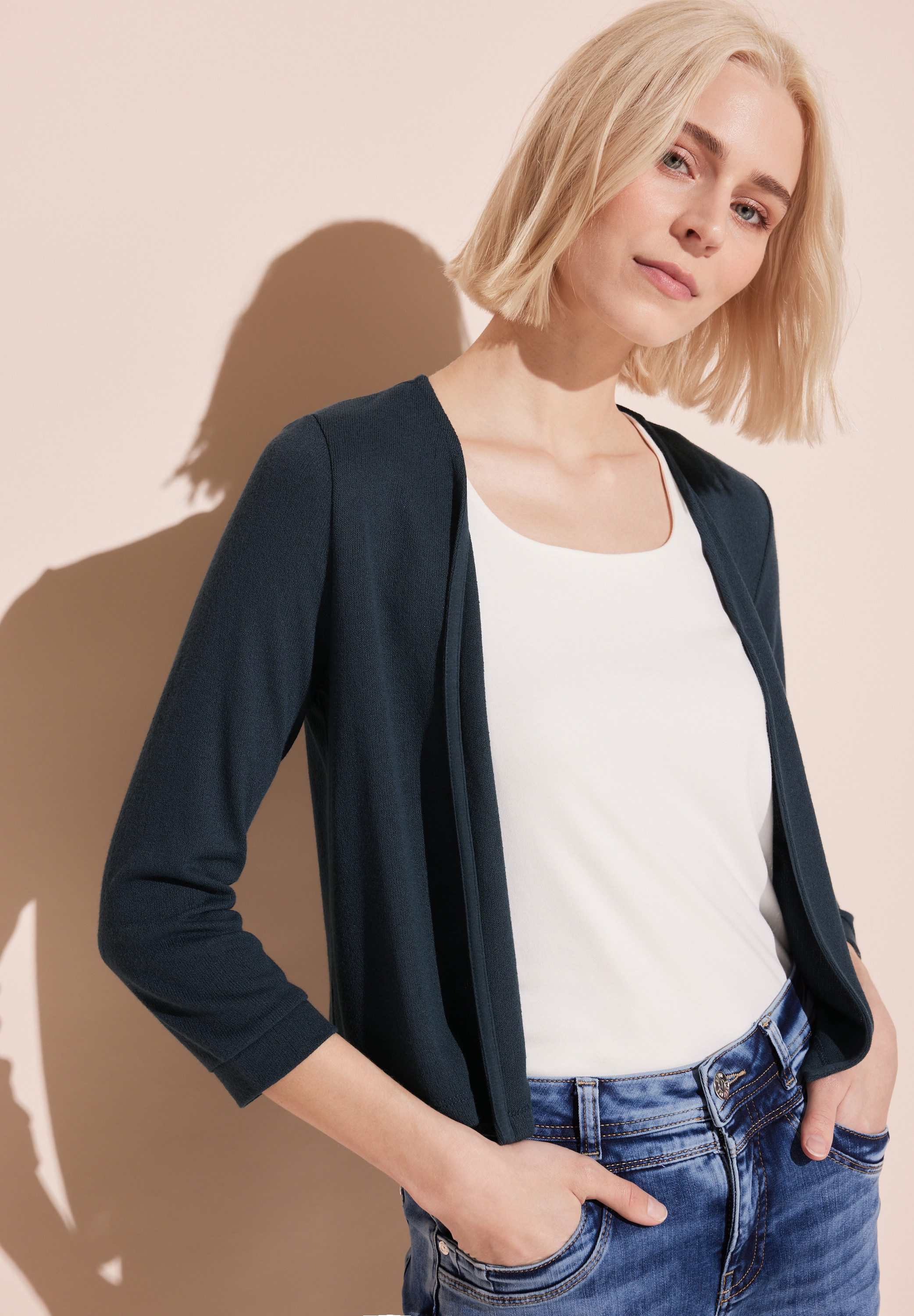 STREET ONE Cardigan 3 4 arm en zonder sluiting