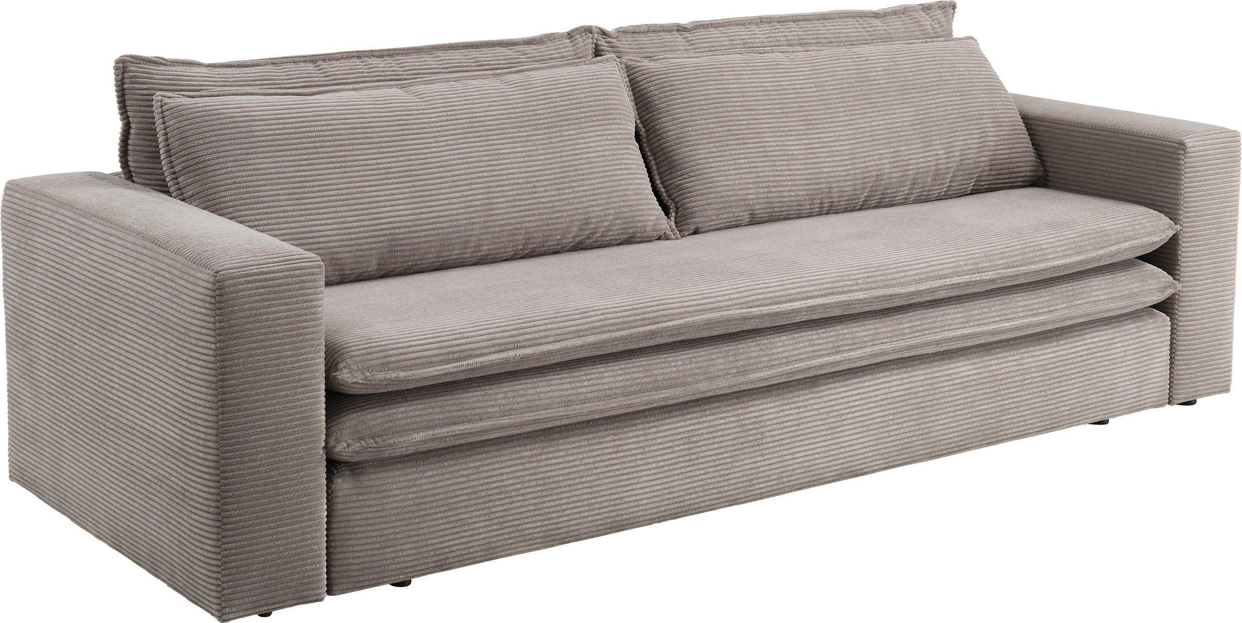 Places of Style Zithoek PIAGGE 3-zitsbank met slaapfunctie en loveseat-hocker als set (2-delig)