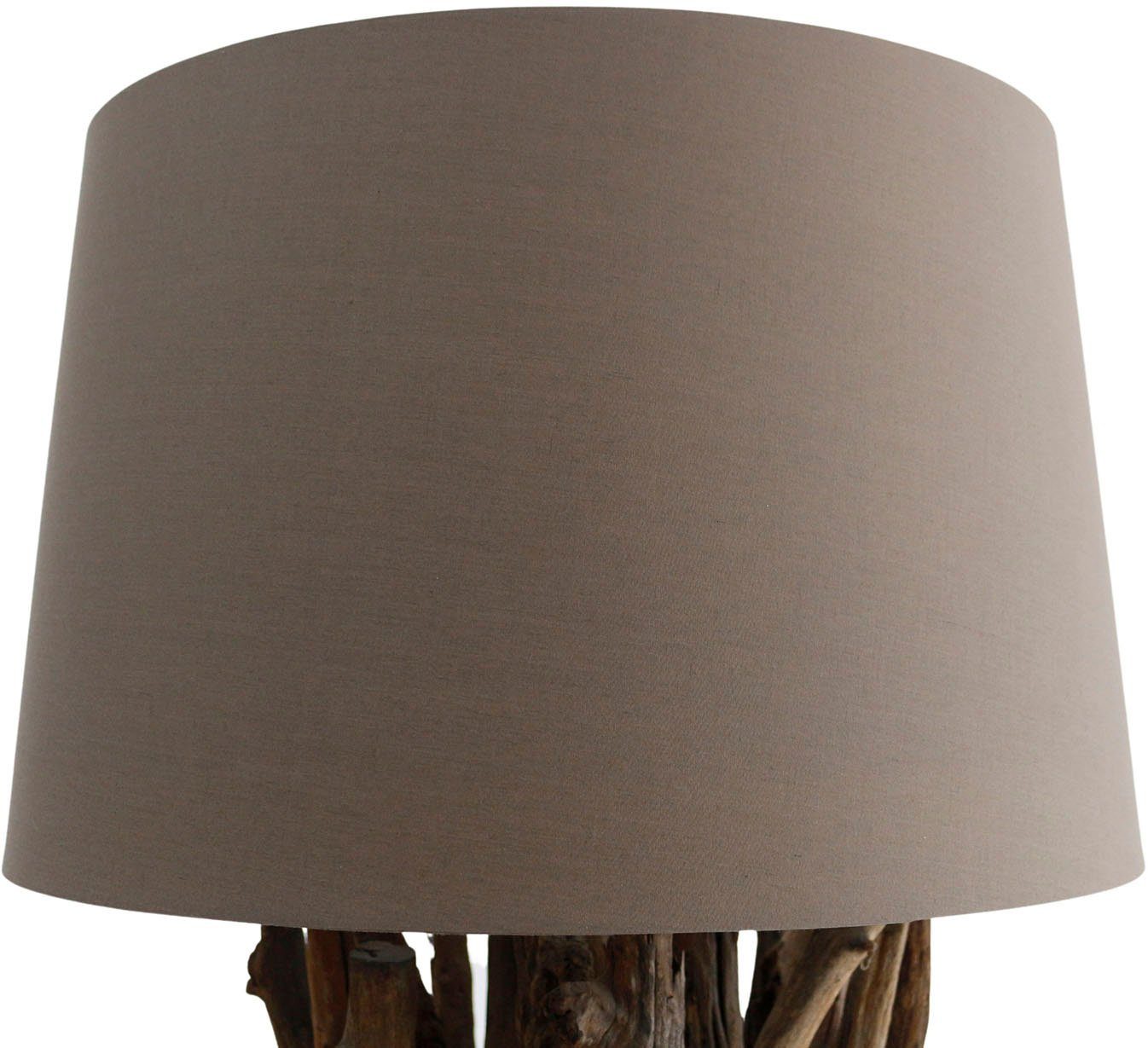 SalesFever Staande lamp Pam handgemaakt, met linnen kap (1 stuk)