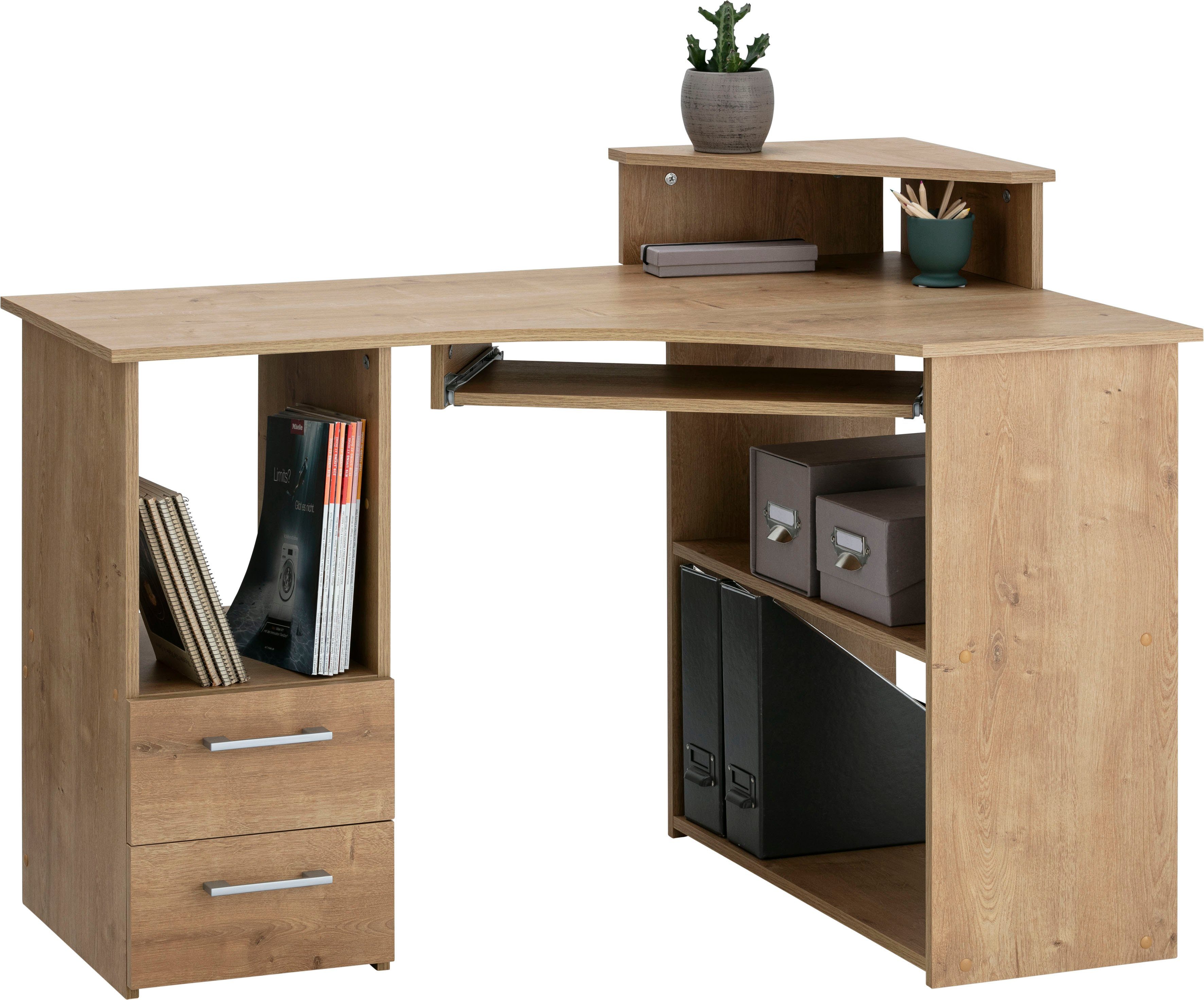 VOGL Möbelfabrik Bureau Sam Breedte 137 cm, met uittrekplank voor het toetsenbord en towervak