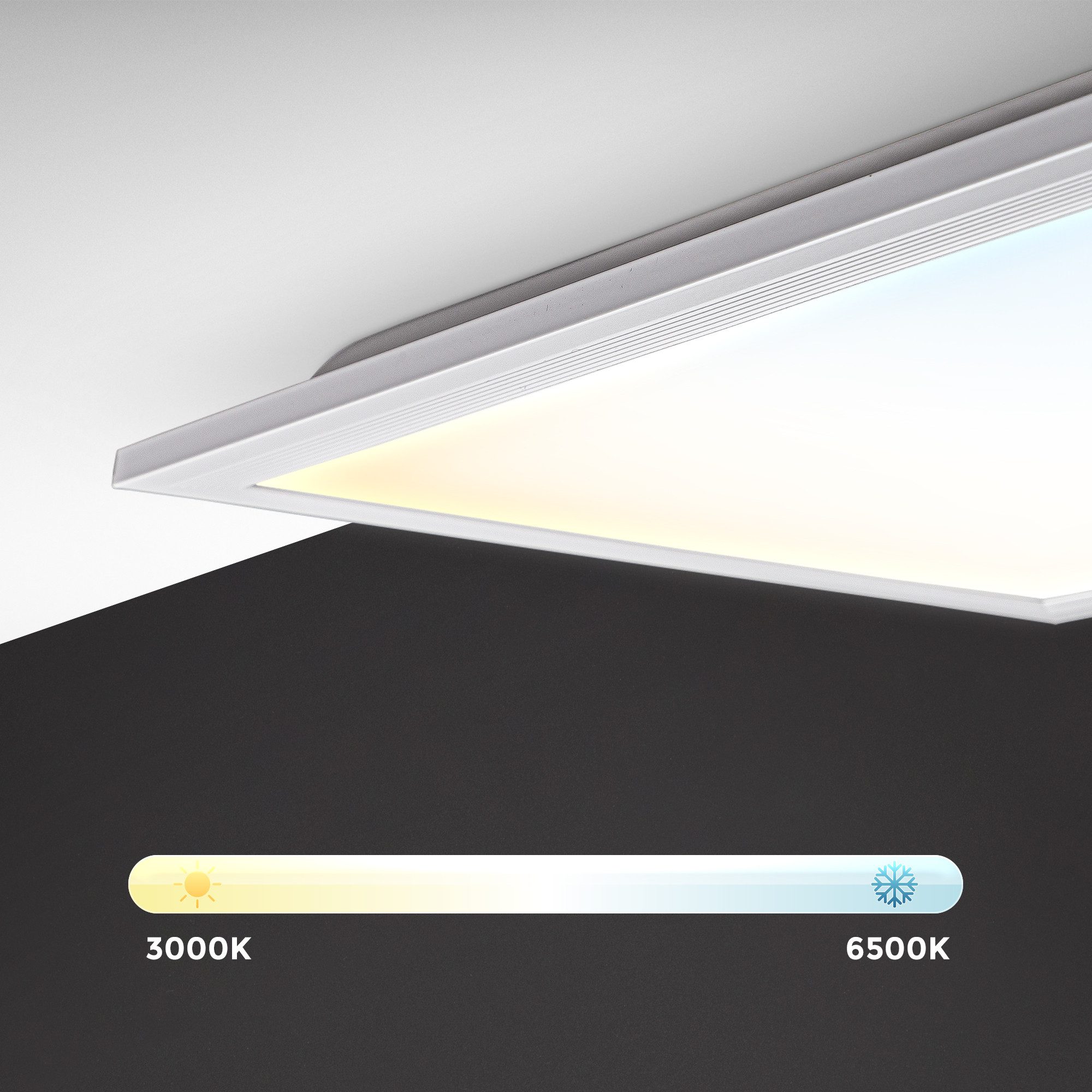 B.K.Licht Led-plafondlamp BKL1326 LED plafondlamp met afstandsbediening, ultra dun, LED paneel