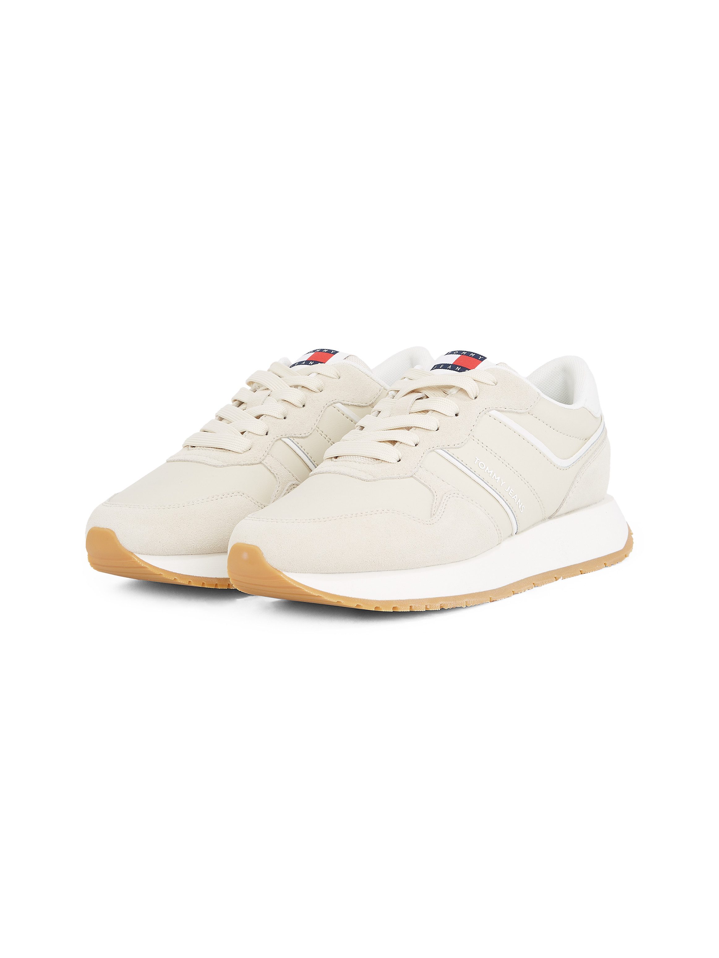 TOMMY JEANS Plateausneakers TJW EVA RETRO RUNNER , vrijetijdsschoen, halfschoen, veterschoen met gepolsterde schacht