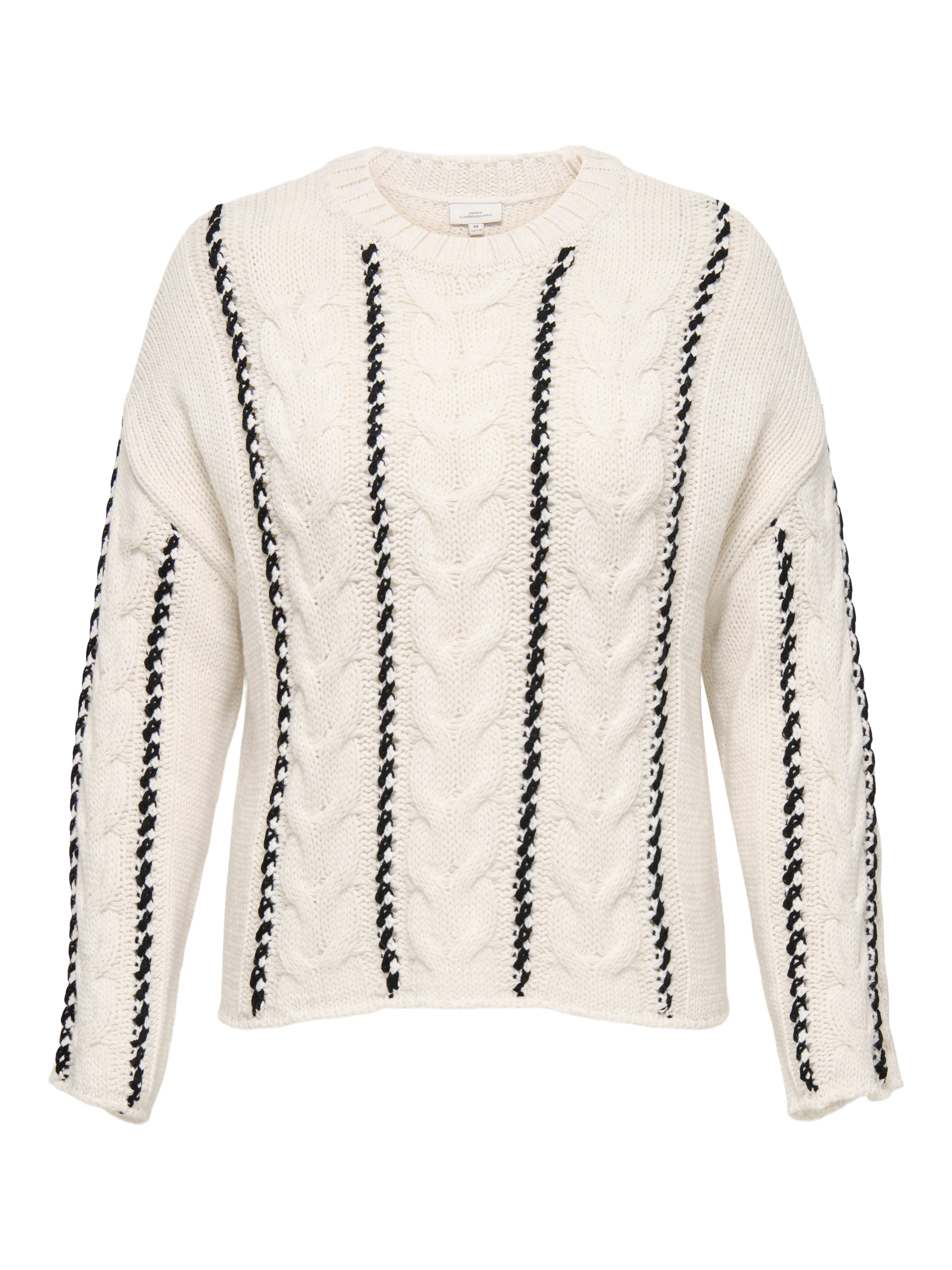 ONLY CARMAKOMA Trui met ronde hals CARTESSA CABEL STITCH LS O-NECK KNT