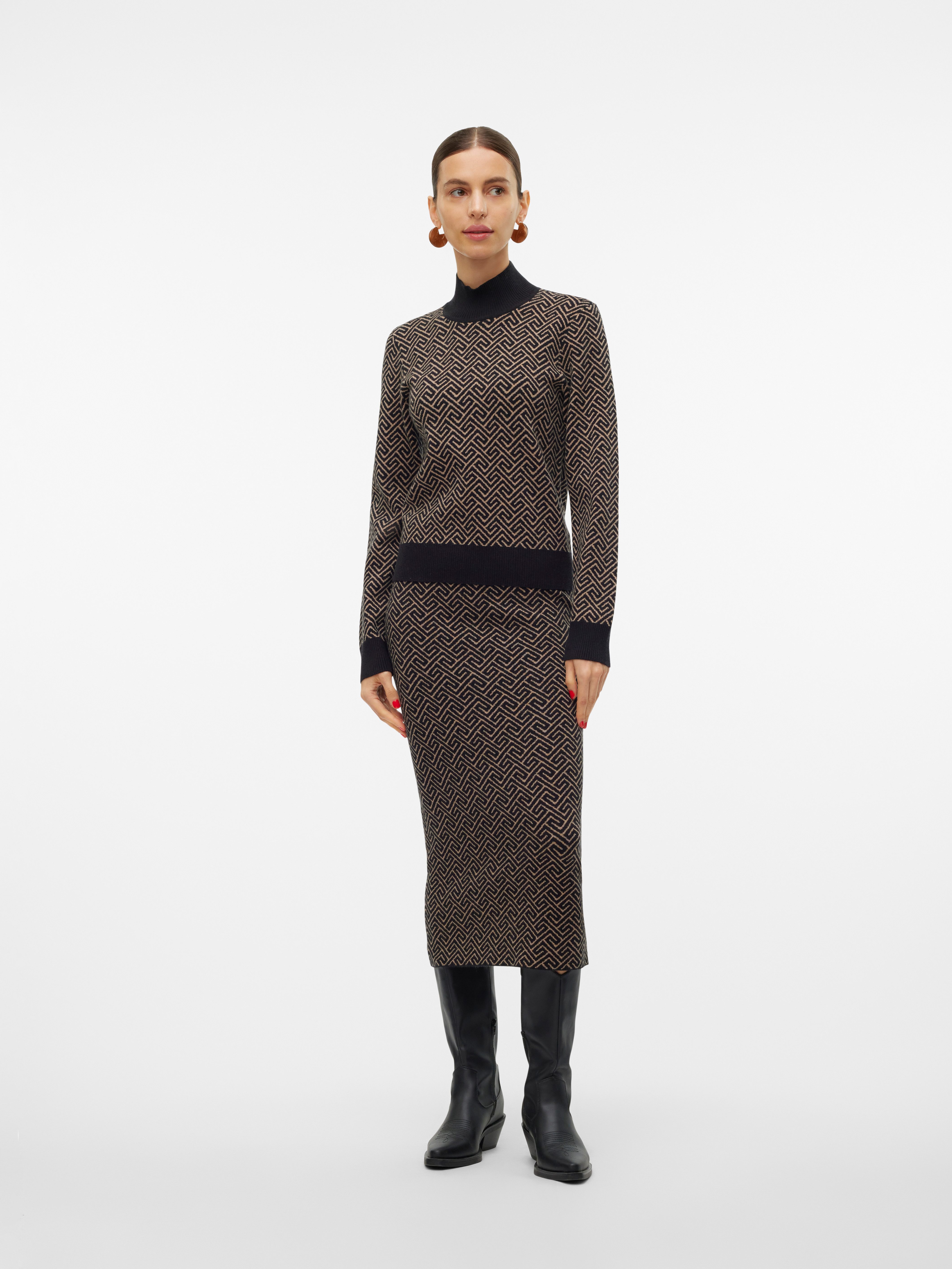 Vero Moda Gebreide trui VMARIA ART LS HIGH-NECK PULLOVER GA