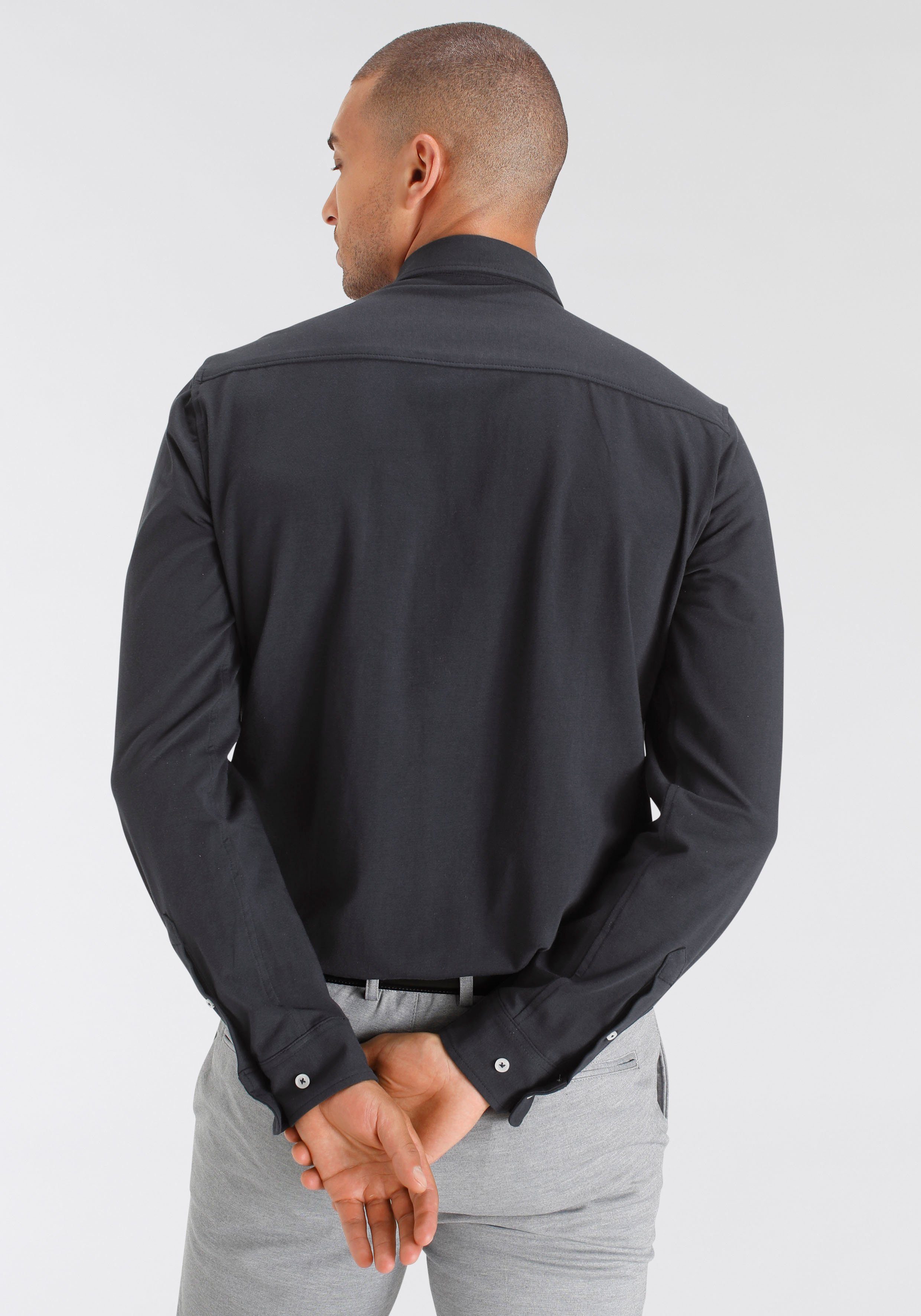Bruno Banani Overhemd met lange mouwen Jersey shirt comfortabel als een T-shirt