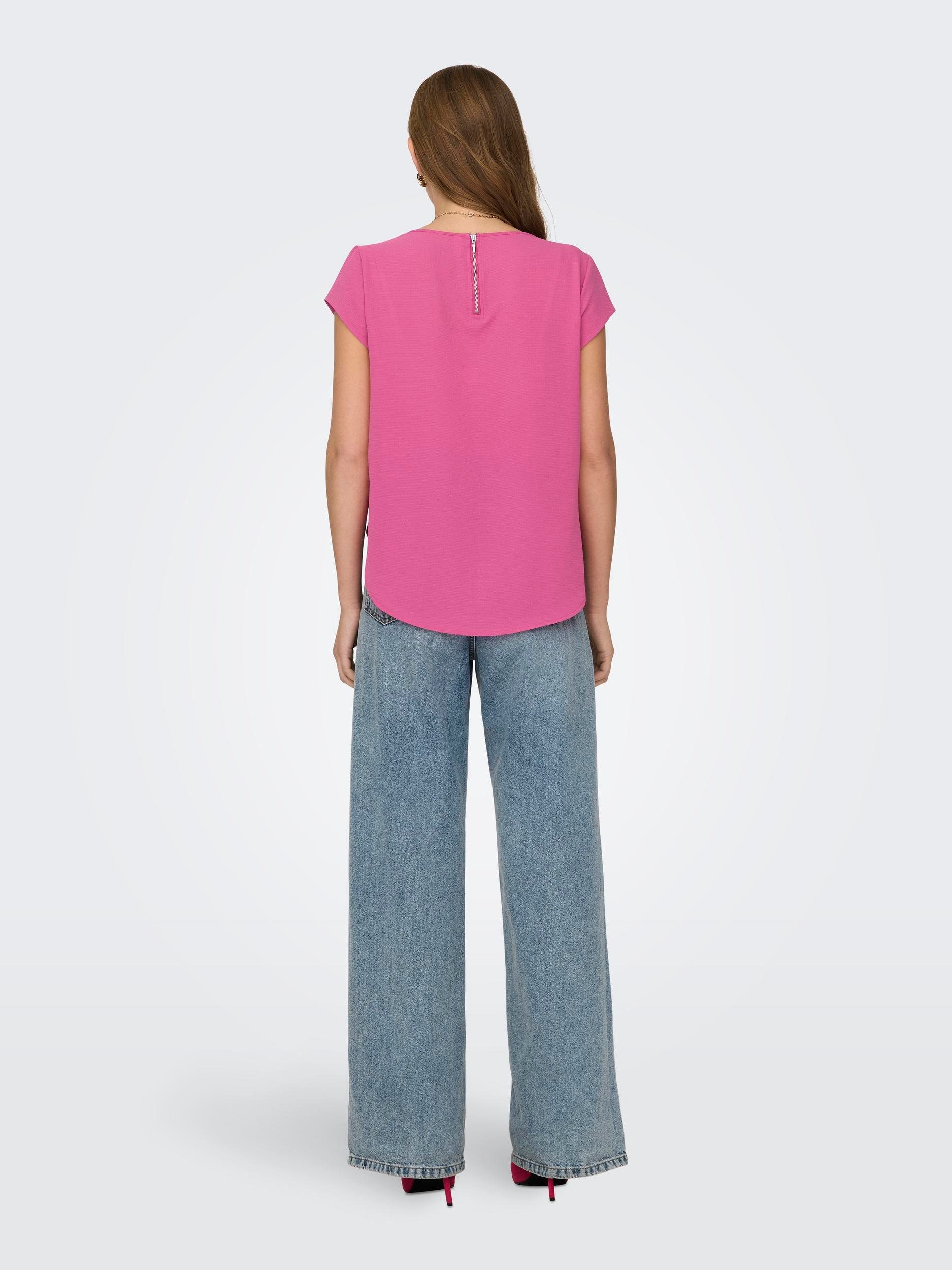 Only Blouse met korte mouwen ONLVIC S/S SOLID TOP NOOS PTM