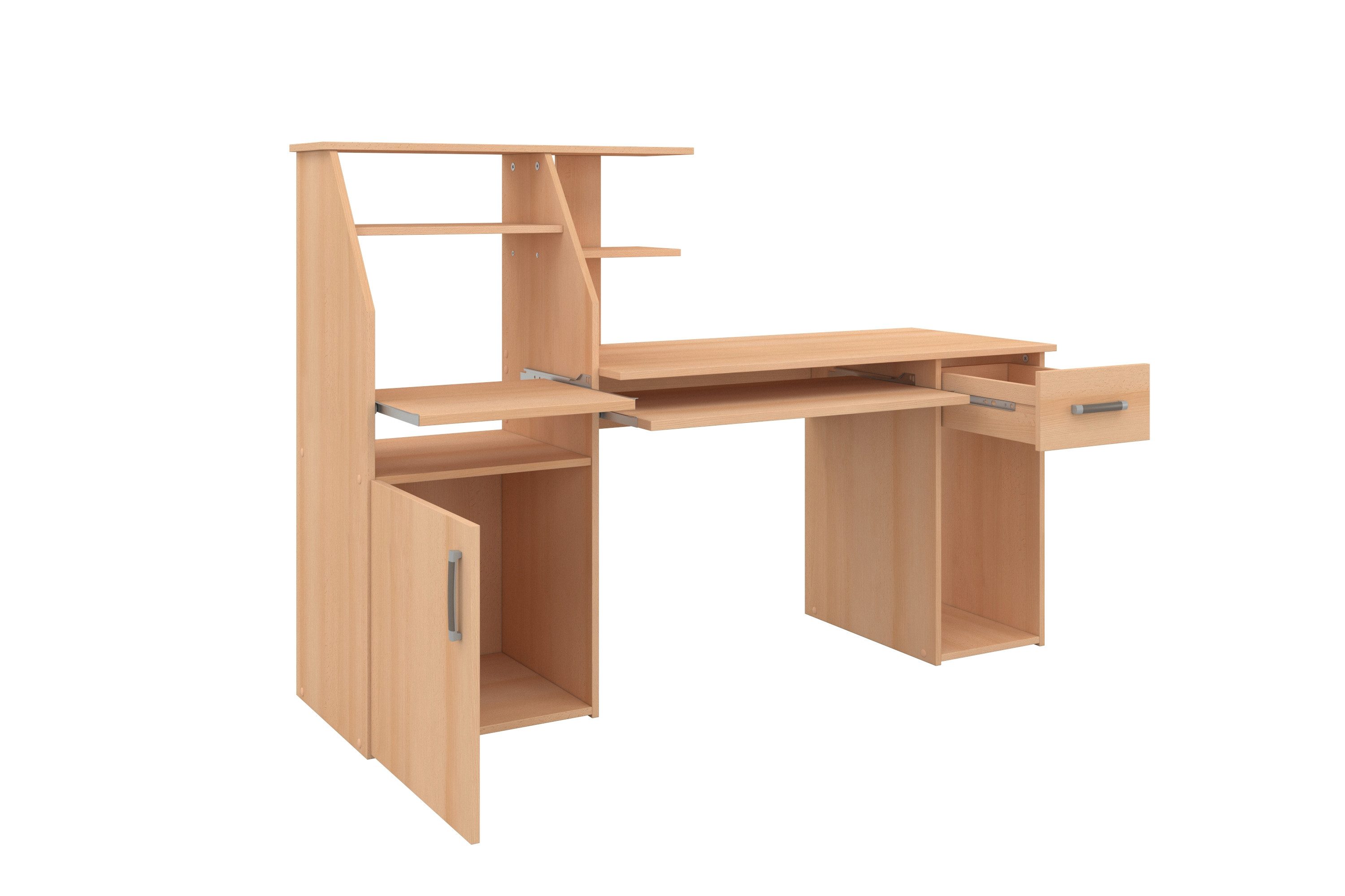 VOGL Möbelfabrik Bureau Don met toetsenbord- & printeruittrek, breedte 137,5 cm, made in germany