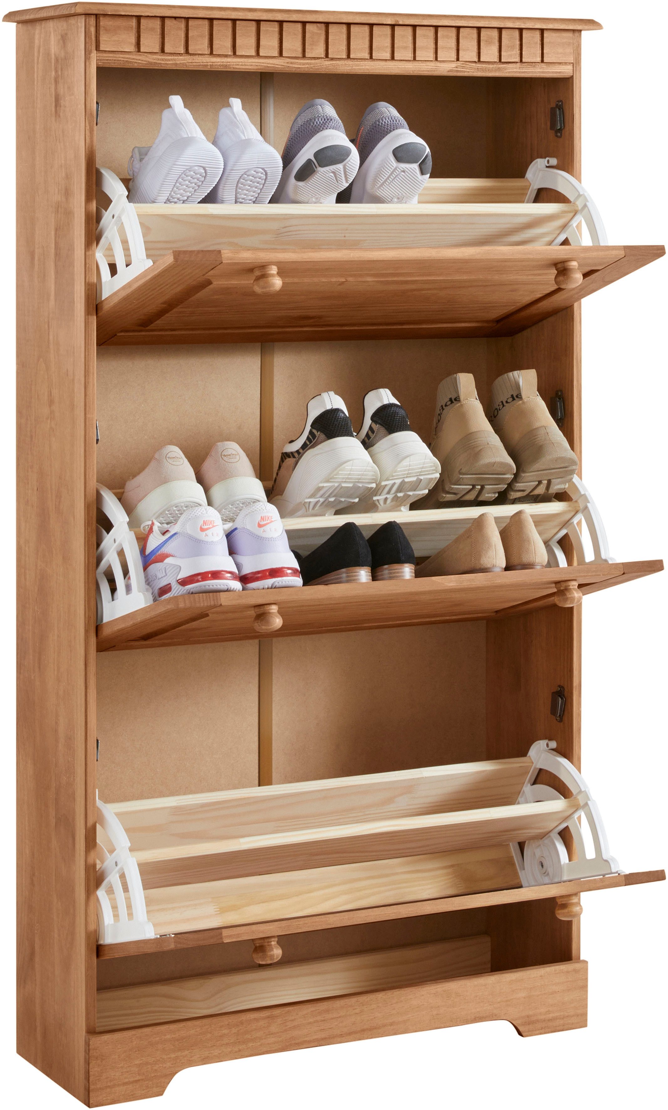 Home affaire Schoenenkast Lisa met 3 kleppen, hoogte 134 cm, breedte 75 cm