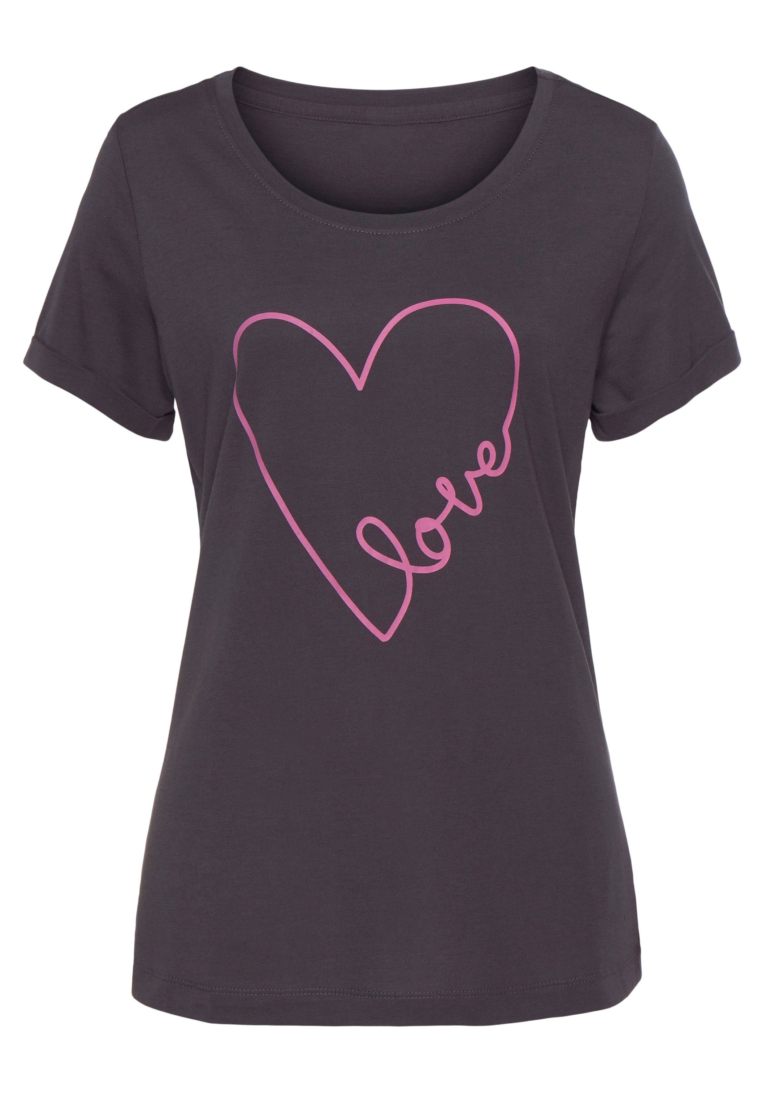 Vivance Dreams Shortama met schattige hartjesprint (set, 2-delig)