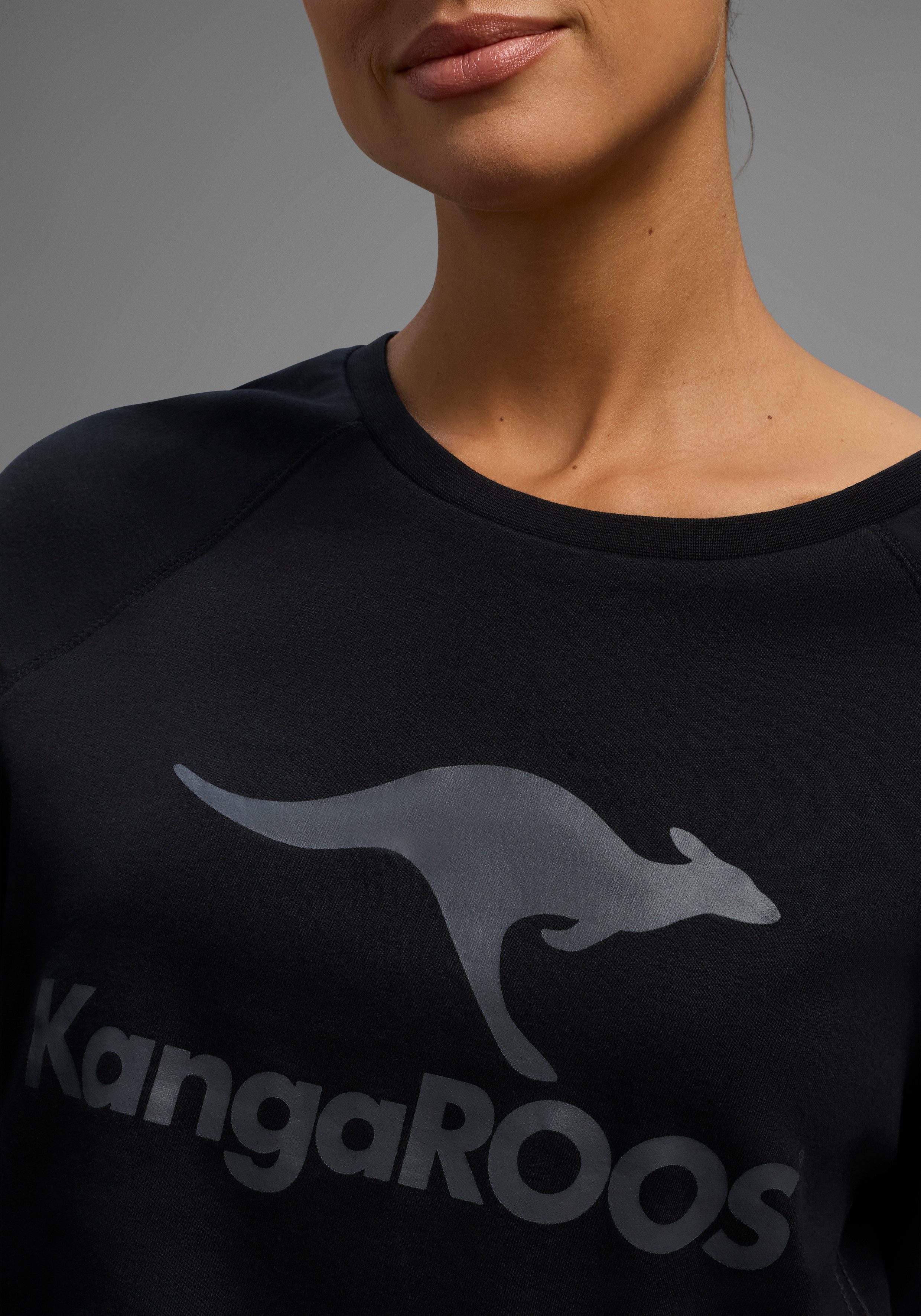 KangaROOS Sweatshirt Lange mouwen, figuurvolgende snit, met print, ronde hals