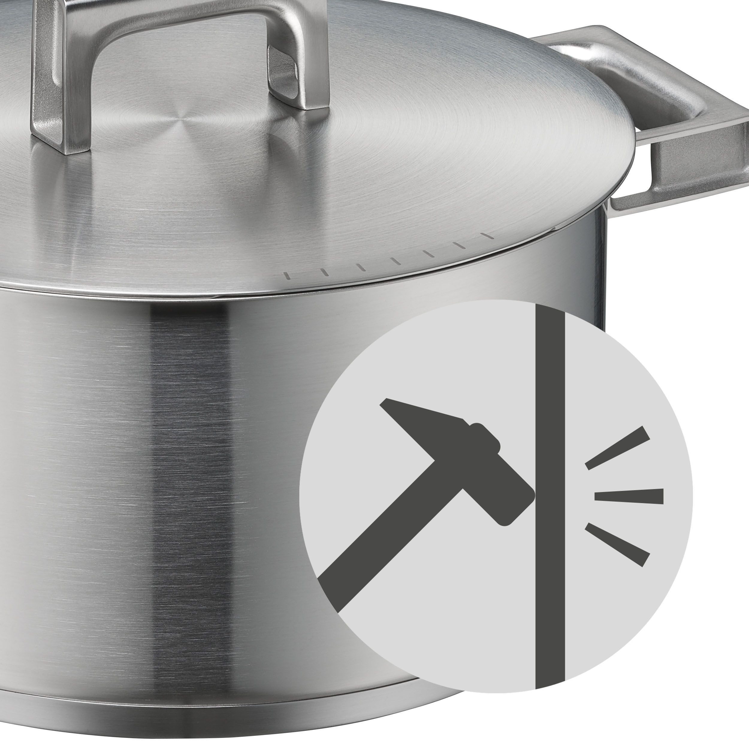 WMF Pannenset Ultimate Cool+ 9-delig, warmte reducerende cool+ handvaten, transtherm-allherdbodem (set, 9-delig)