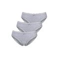 lascana bikinibroekje met gebloemde kant (3 stuks) grijs