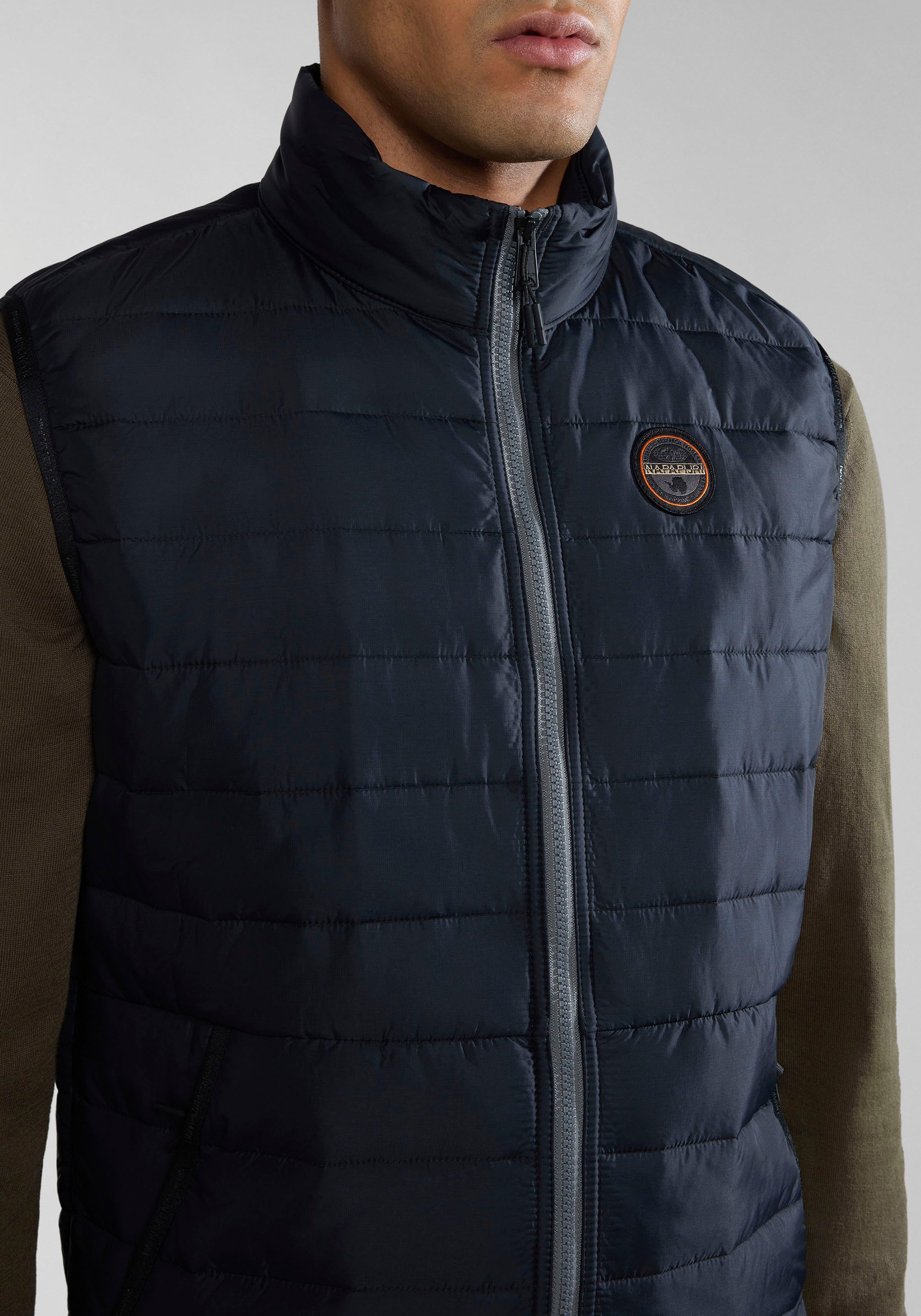 Napapijri Bodywarmer Met merklabel aan de zijkant en binnen, met staande kraag