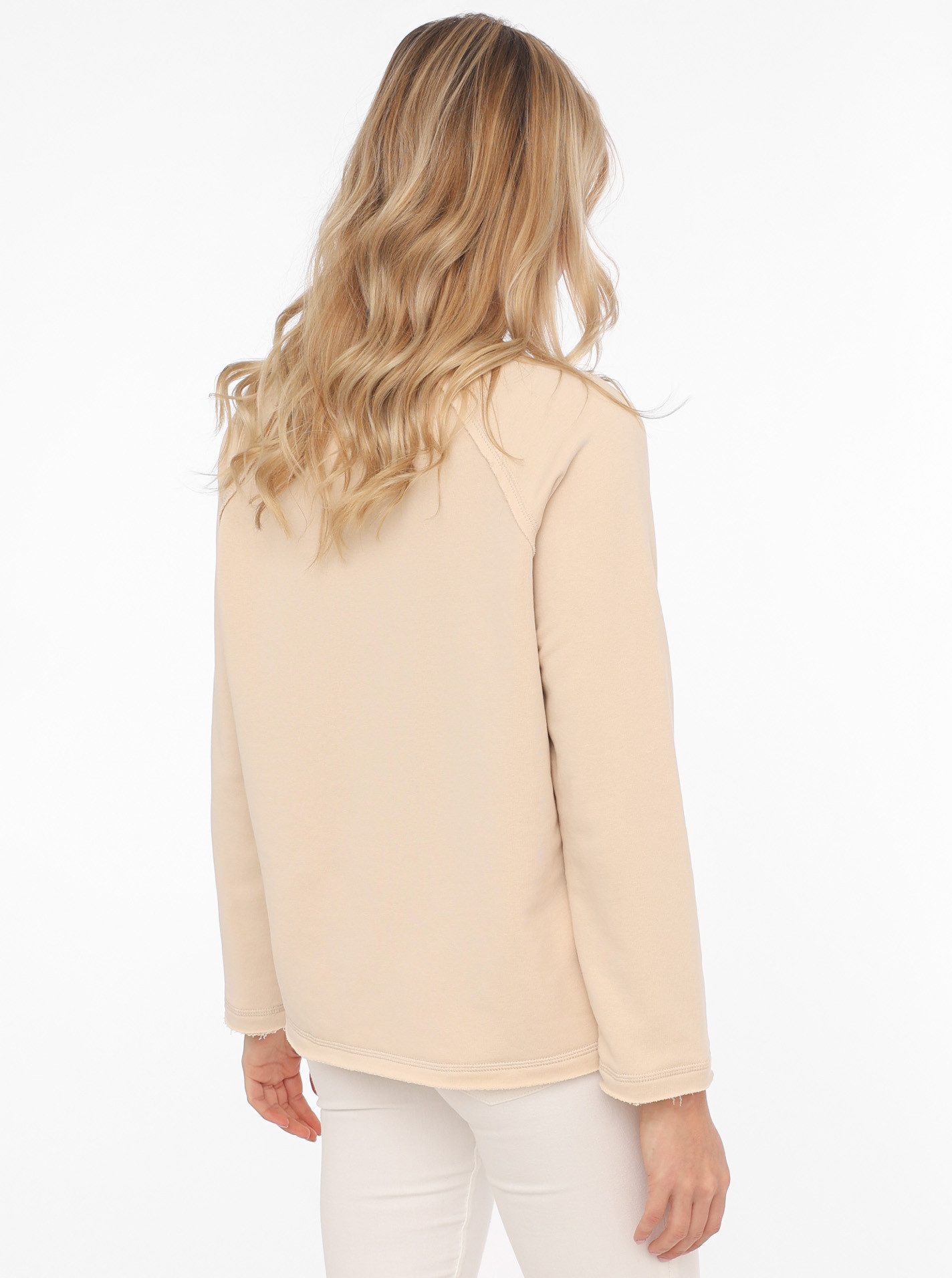 Zwillingsherz Sweater Wild and Free met used-look randen, leo-details en borduursel