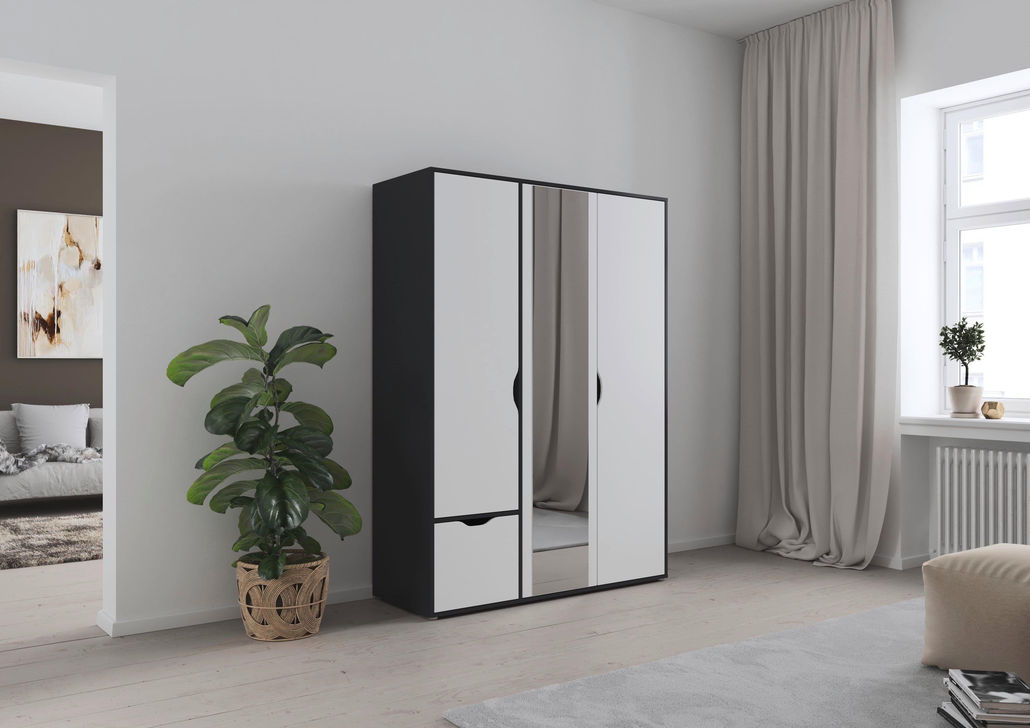 rauch Draaideurkast Kledingkast Kast Garderobe Wasmand NARAI met Laden Greefaansluitingen voor een greeploze look TOPSELLER MADE IN GERMANY